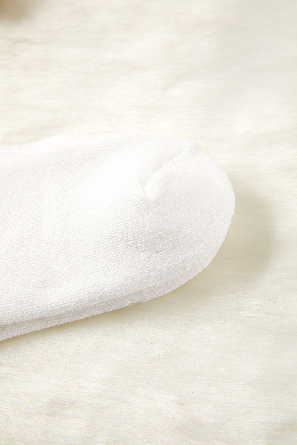 White Leopard Striped Detail Ribbed Cuffs Womens Socks - loveforevers