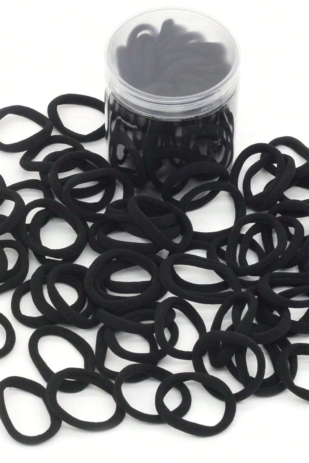 Black 50pcs/box Solid Simple High Elastic Hair Ties - loveforevers