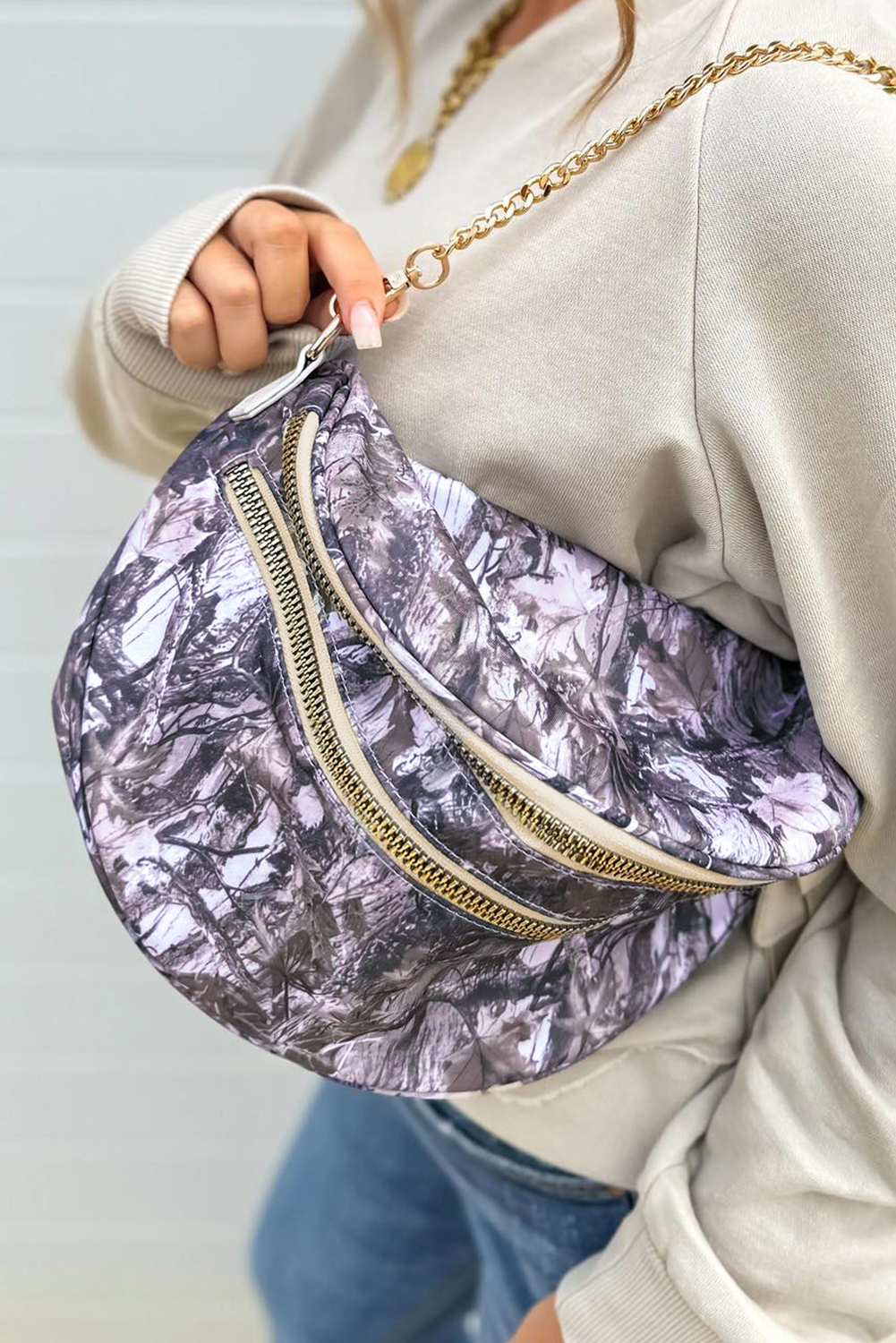 Beige Camo Print Baggy Drawstring Jogger Sweatpants - loveforevers