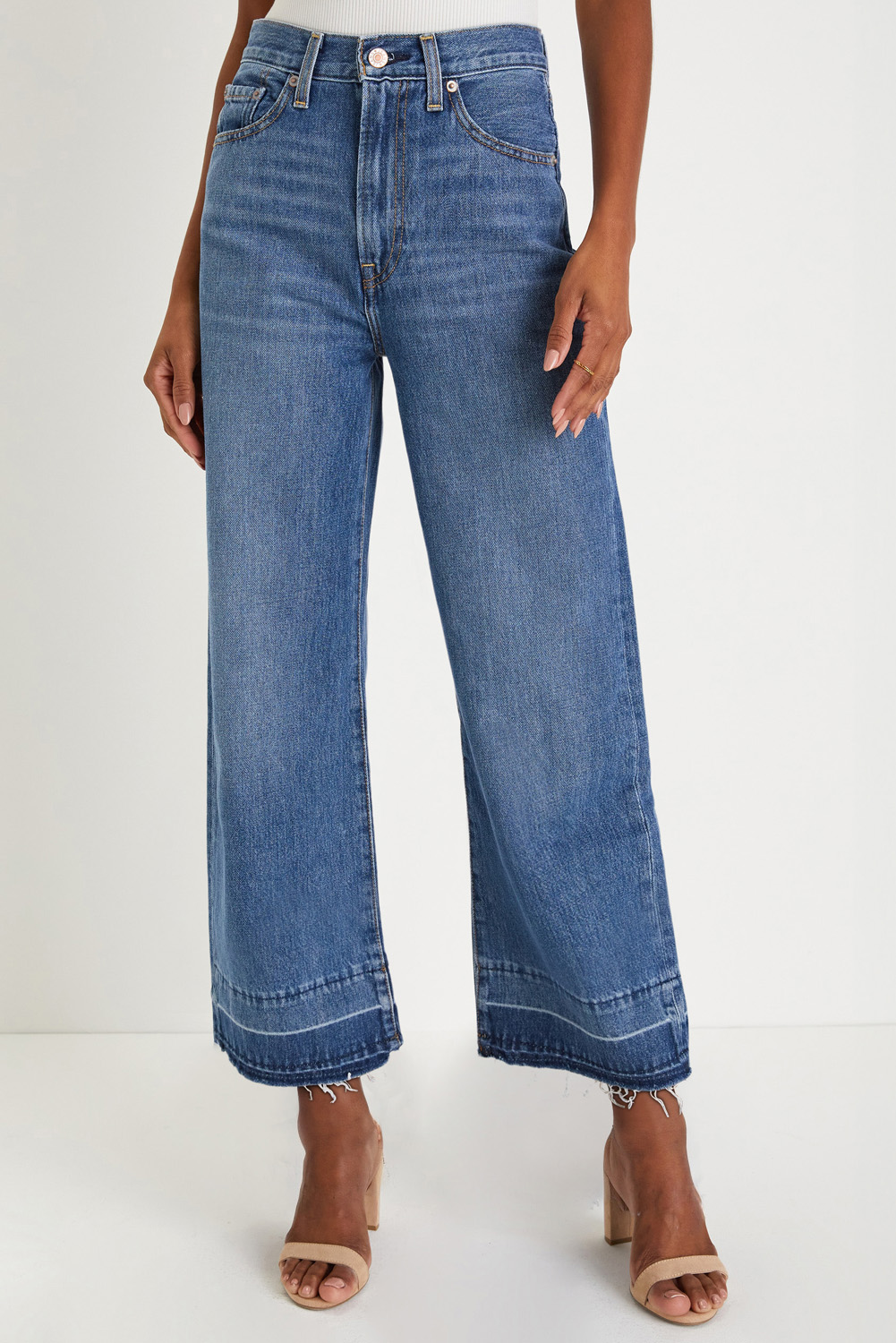 Gray Raw Hem Straight Leg Loose High Waist Jeans - loveforevers