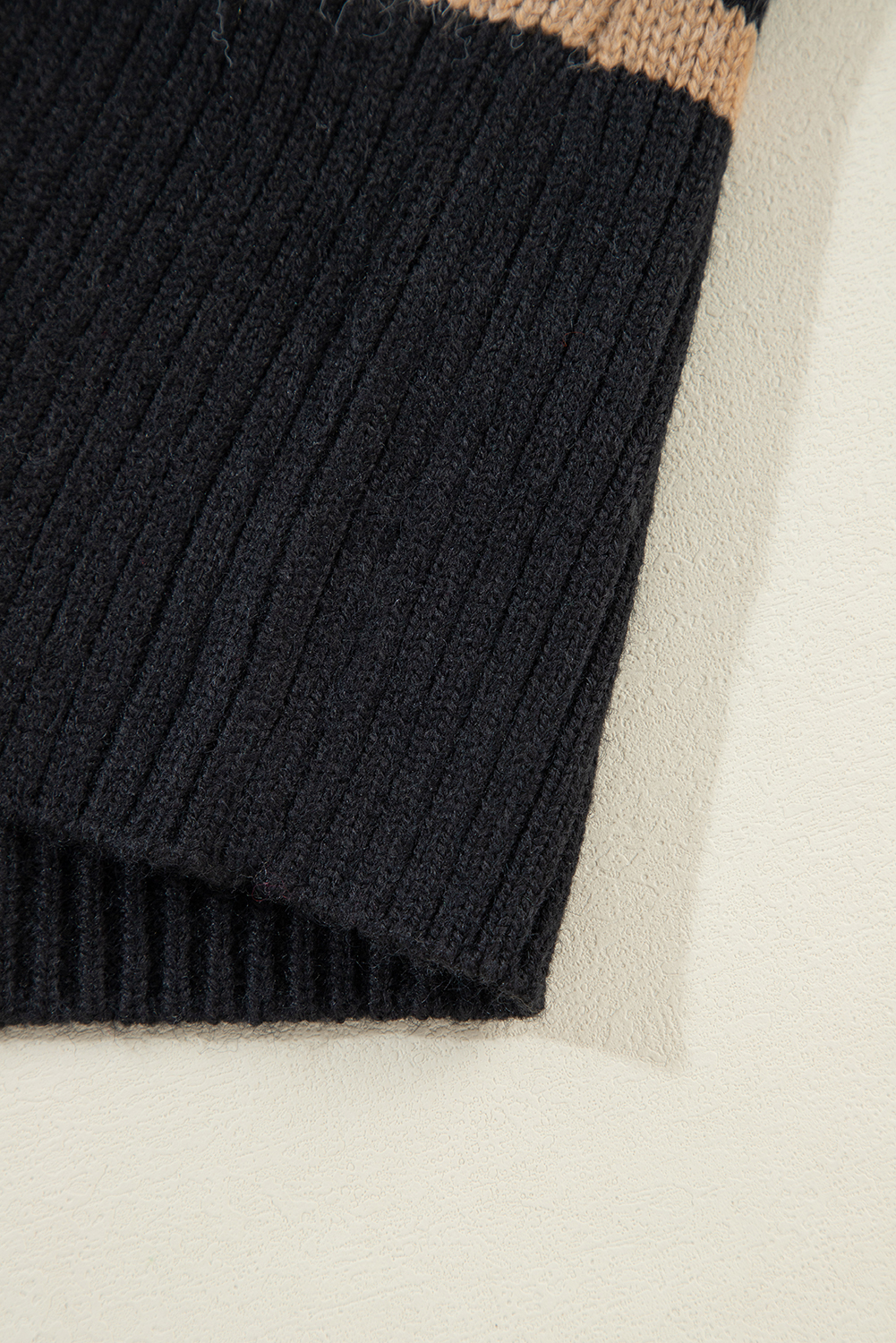 Black Stripe Buttoned V Neck Drop Shoulder Loose Cardigan - loveforevers