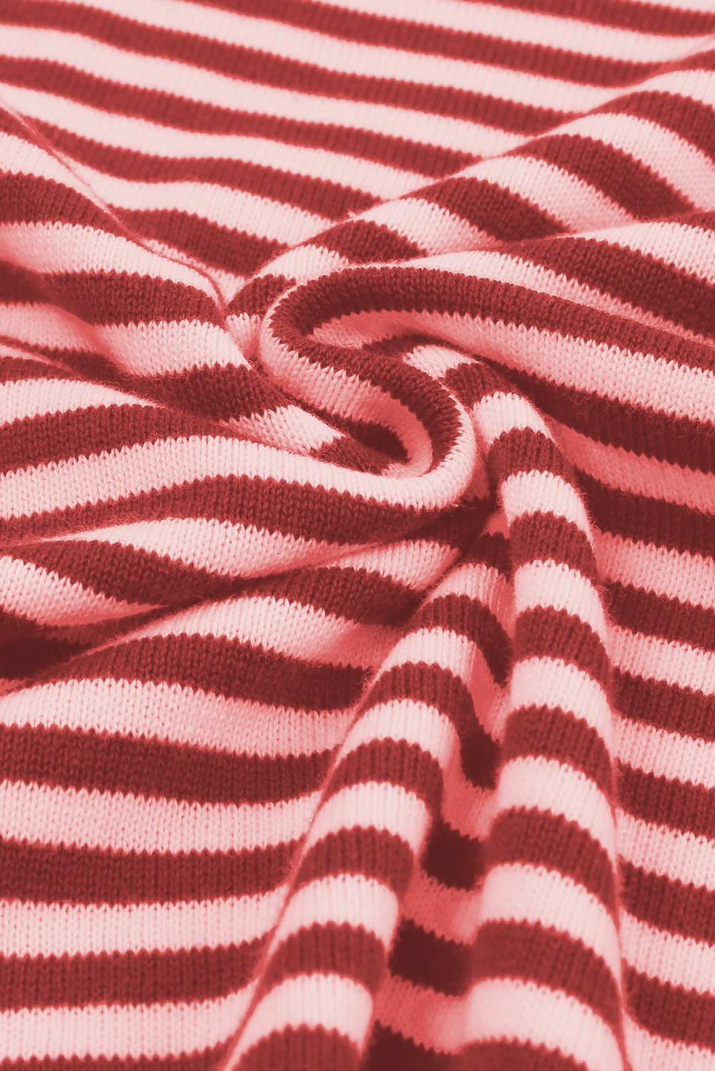 Fiery Red Striped Contrast Trimmed Drop Shoulder Sweater - loveforevers