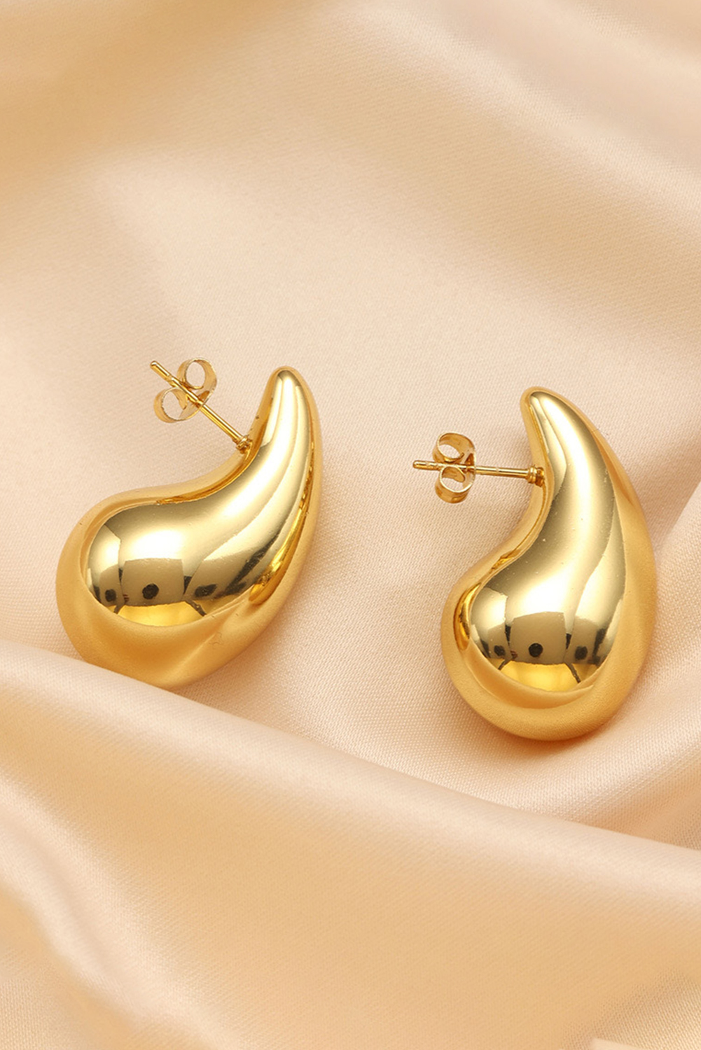 Gold Teardrop Plated Alloy Stud Earrings - loveforevers