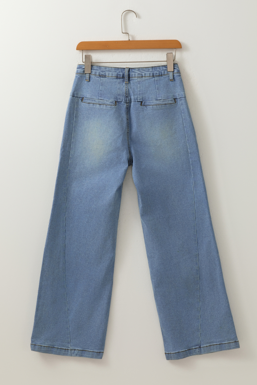 Ashleigh Blue Washed Pleated Detail Wide Leg Jeans - loveforevers
