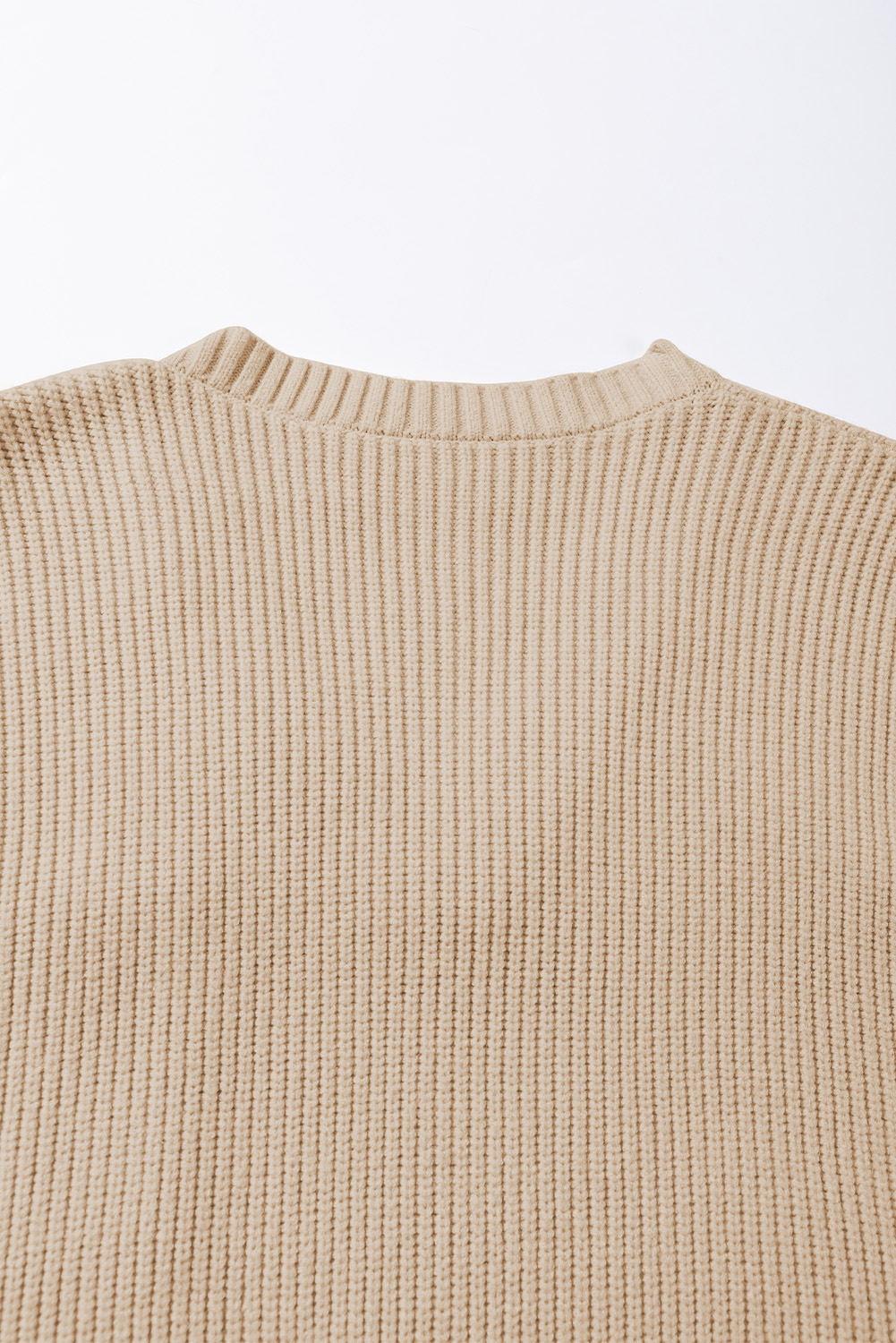 Apricot Chest Pocket V Neck Ribbed Cap Sleeve Sweater - loveforevers