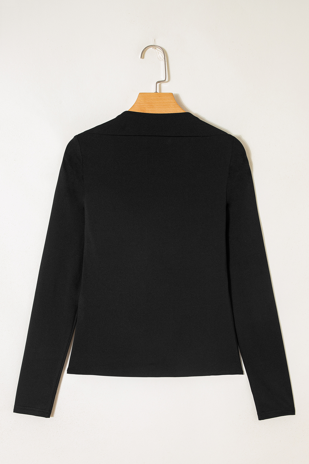 Black Crisscross Boat Neck Long Sleeve Slim Top - loveforevers