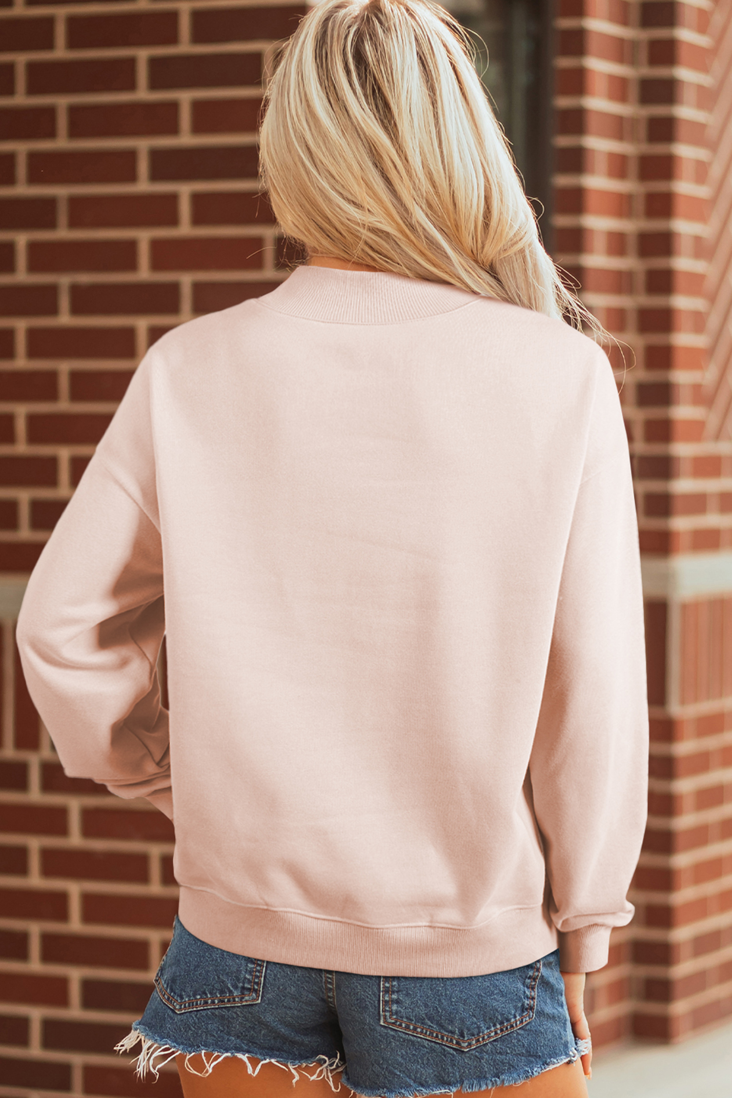 Apricot Pink Bubble Gum Bunny Chenille Patch Sweatshirt - loveforevers