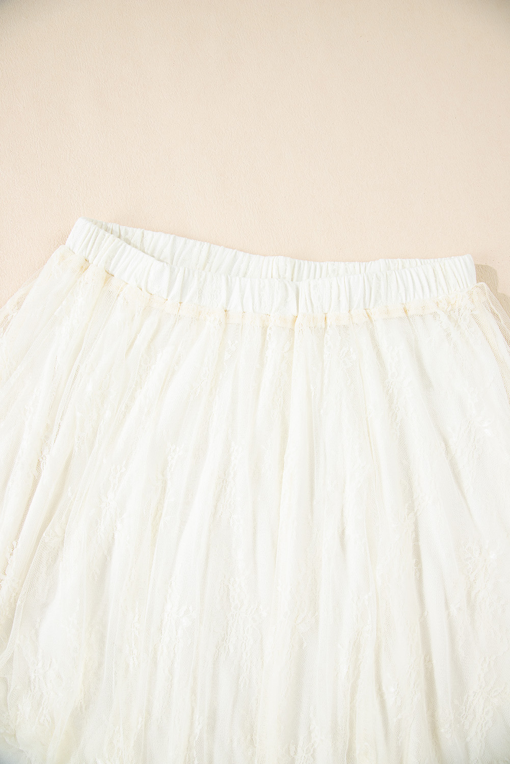 Apricot Lace Cascading Tiered High Waist Maxi Skirt - loveforevers