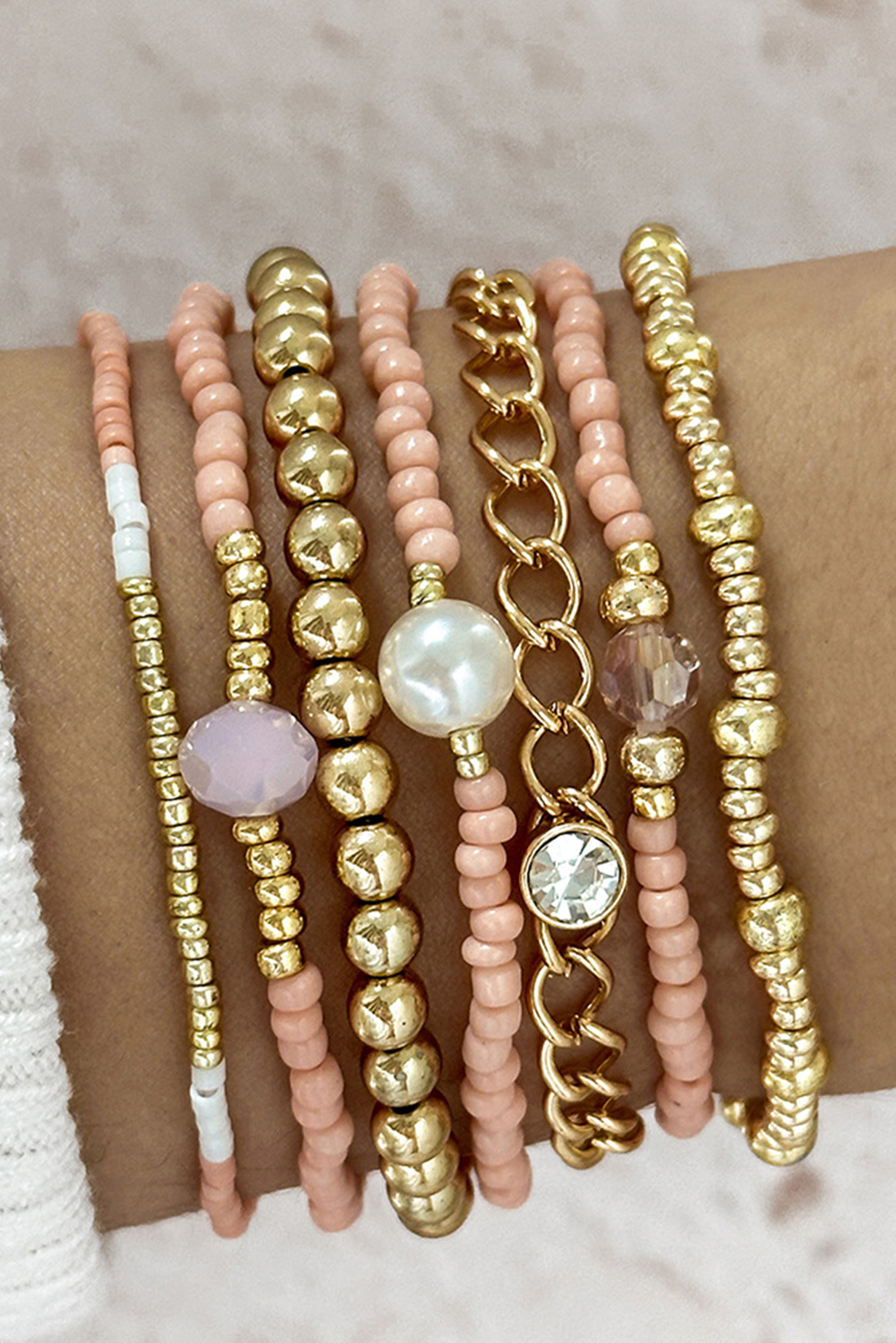 Gold Simple Beaded Multi Layer Bracelet - loveforevers