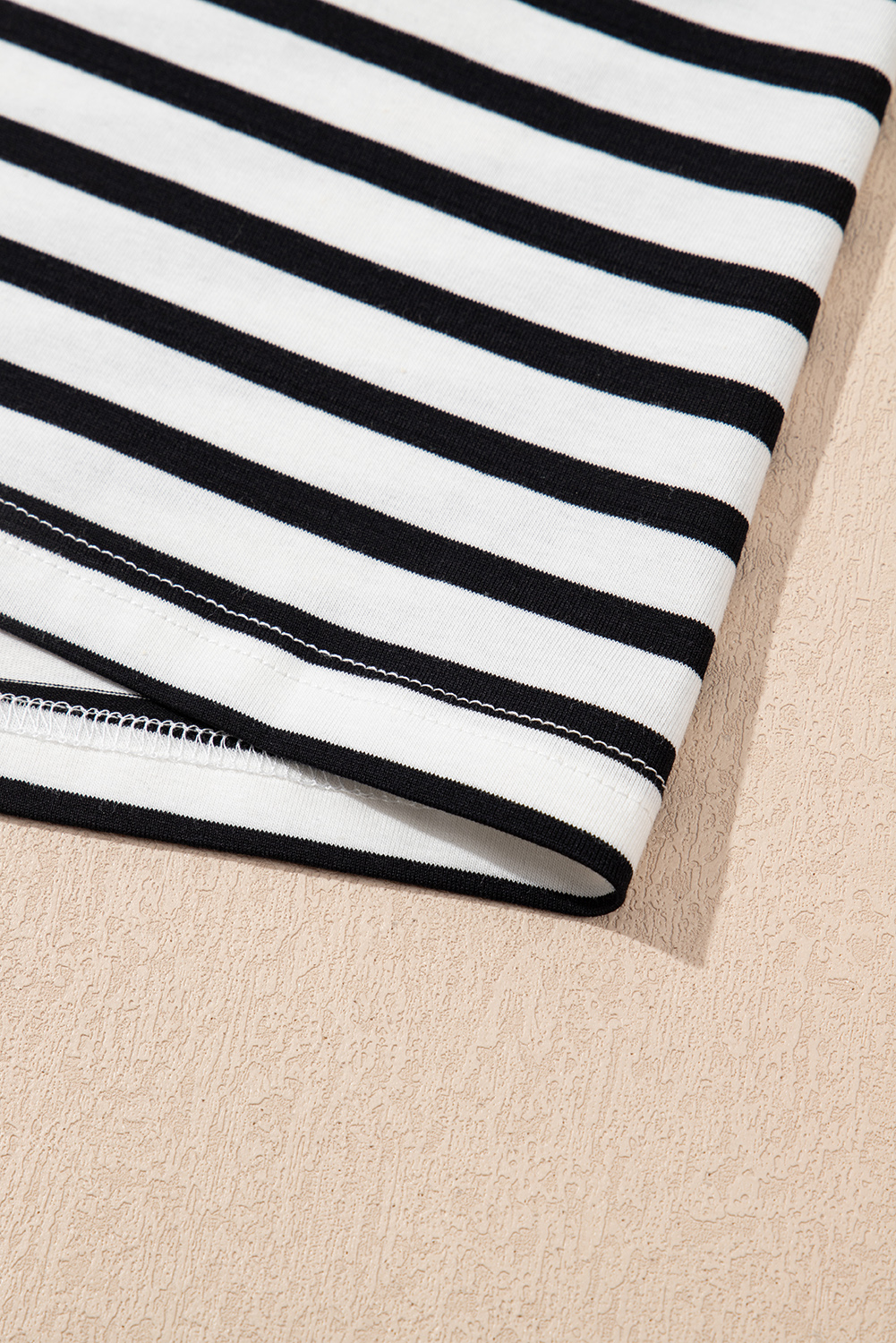 Black Stripe Contrast V Neck Collared Puff Sleeve T Shirt Mini Dress with Pockets - loveforevers