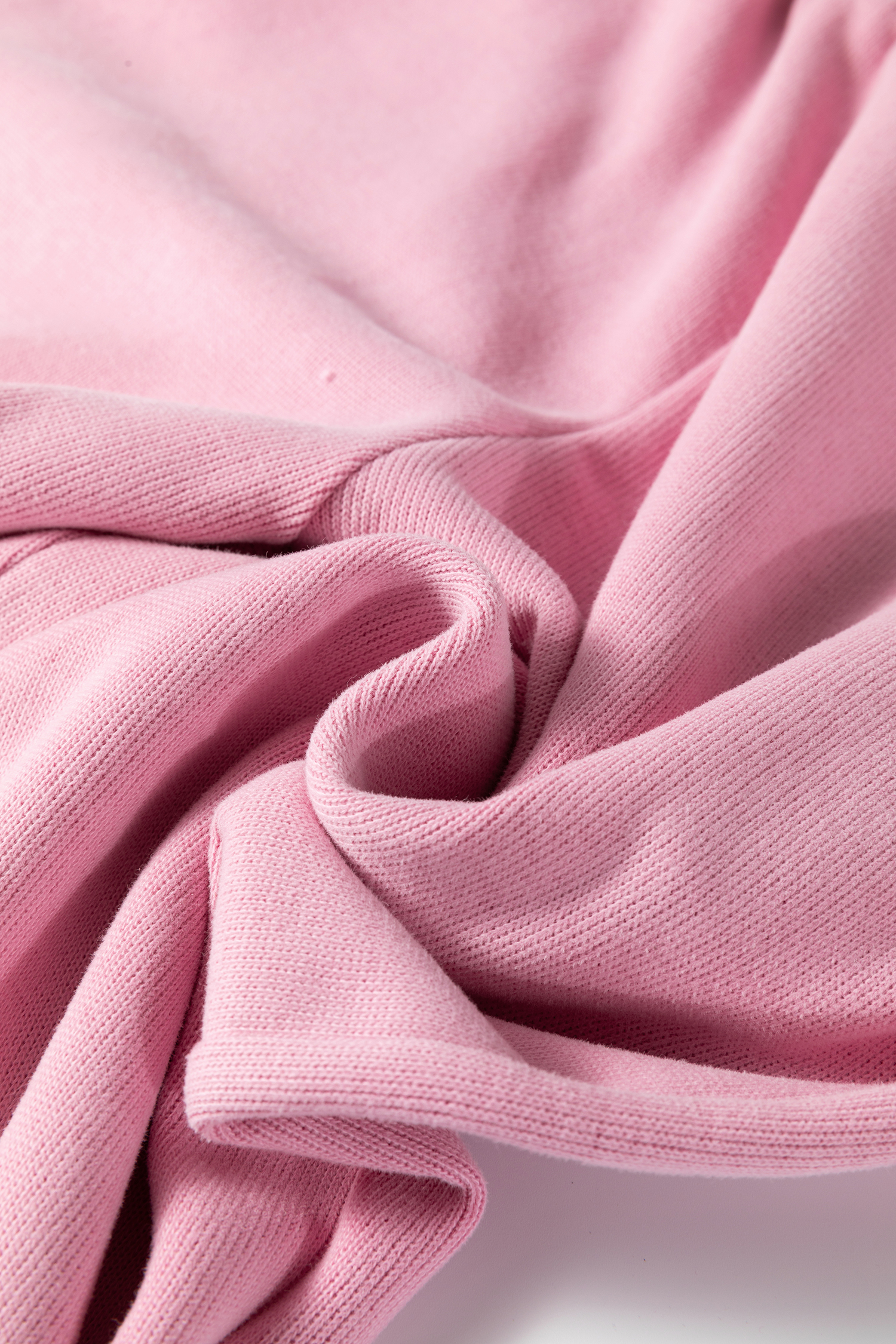 Pink Textured Knit High Neck Loose Tee Elastic Waist Loose Pant Set - loveforevers