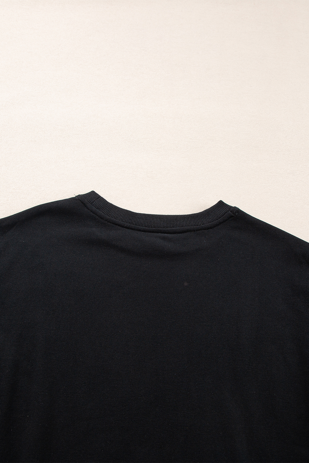 Navy Blue Plain Drop Shoulder Crewneck Pullover Sweatshirt - loveforevers