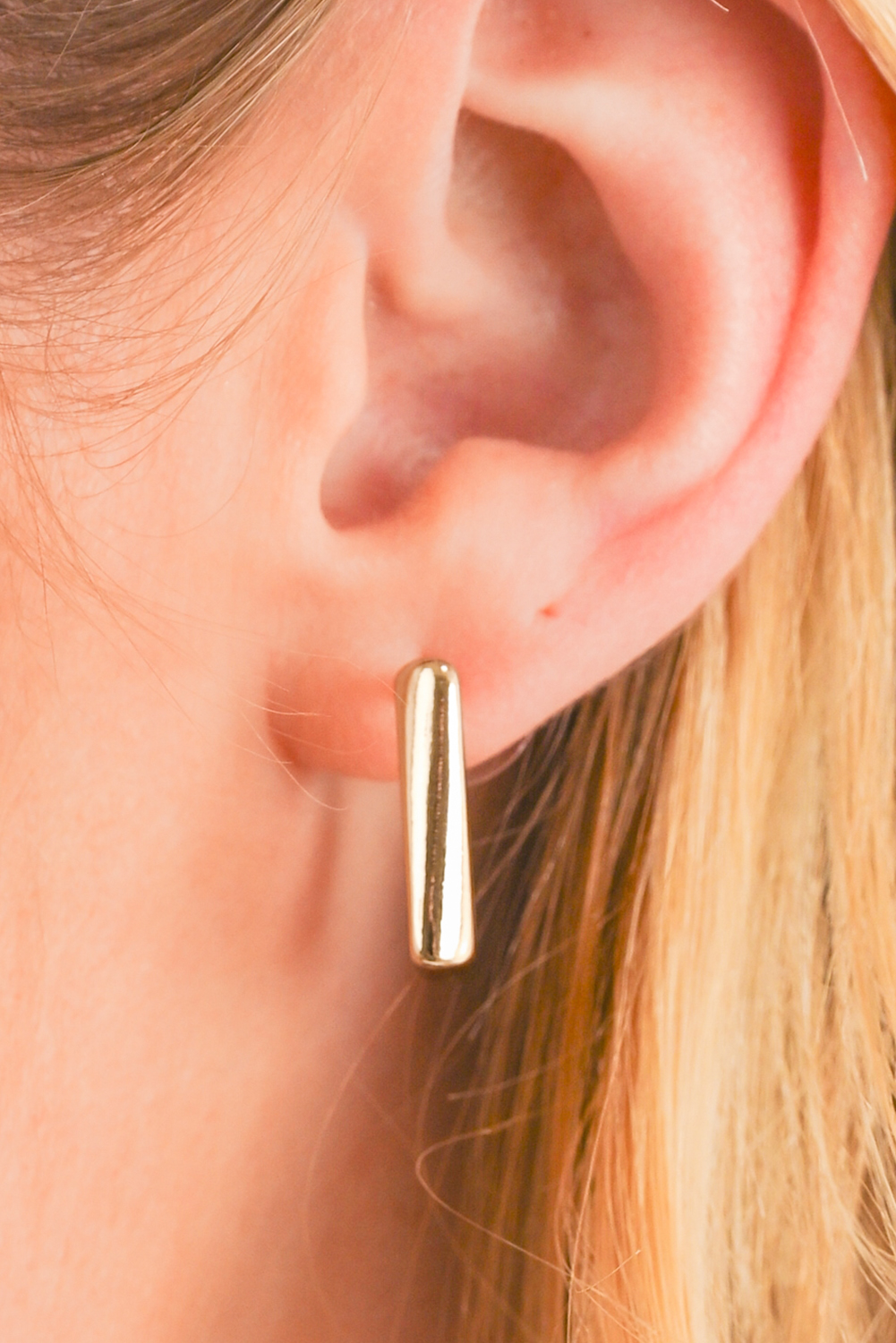 Gold Square Hook Plated Alloy Stud Earrings - loveforevers