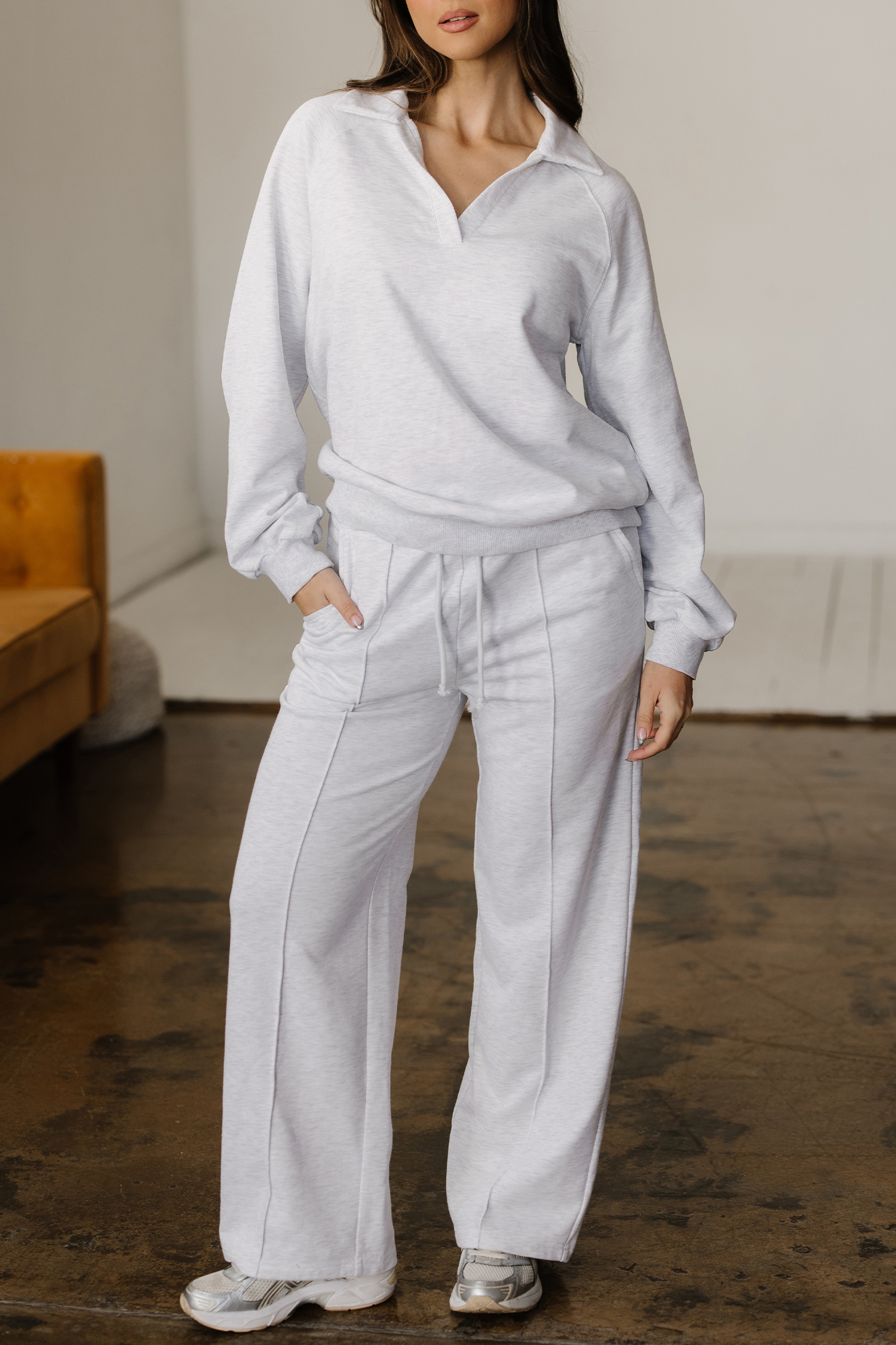 Light Grey Polo Tee Casual Pant Set - loveforevers