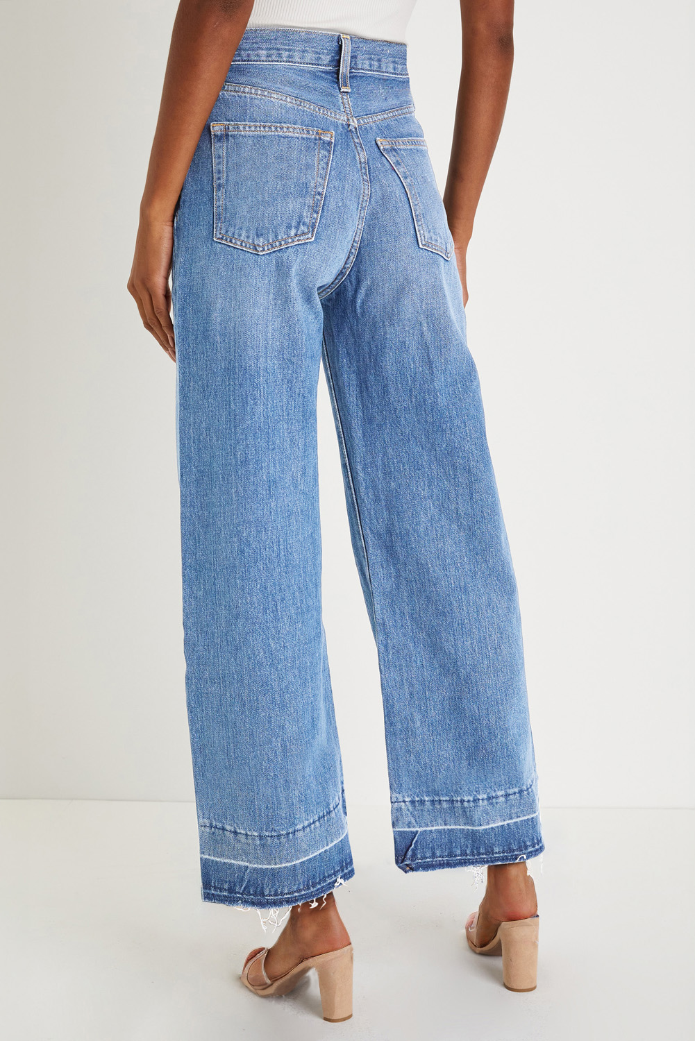 Gray Raw Hem Straight Leg Loose High Waist Jeans - loveforevers