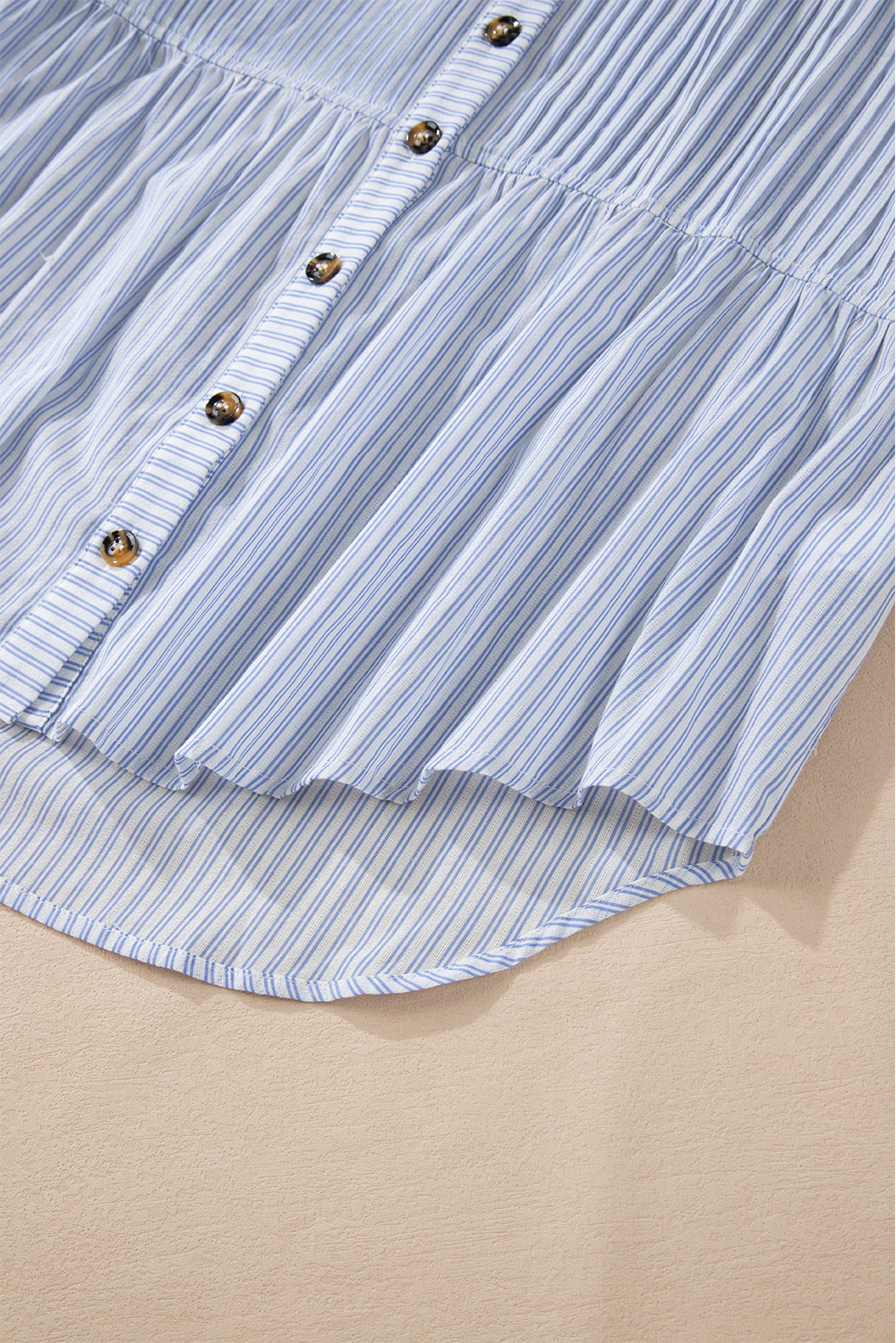 Sky Blue Stripe Striped Buttoned up Long Sleeve Shirt - loveforevers