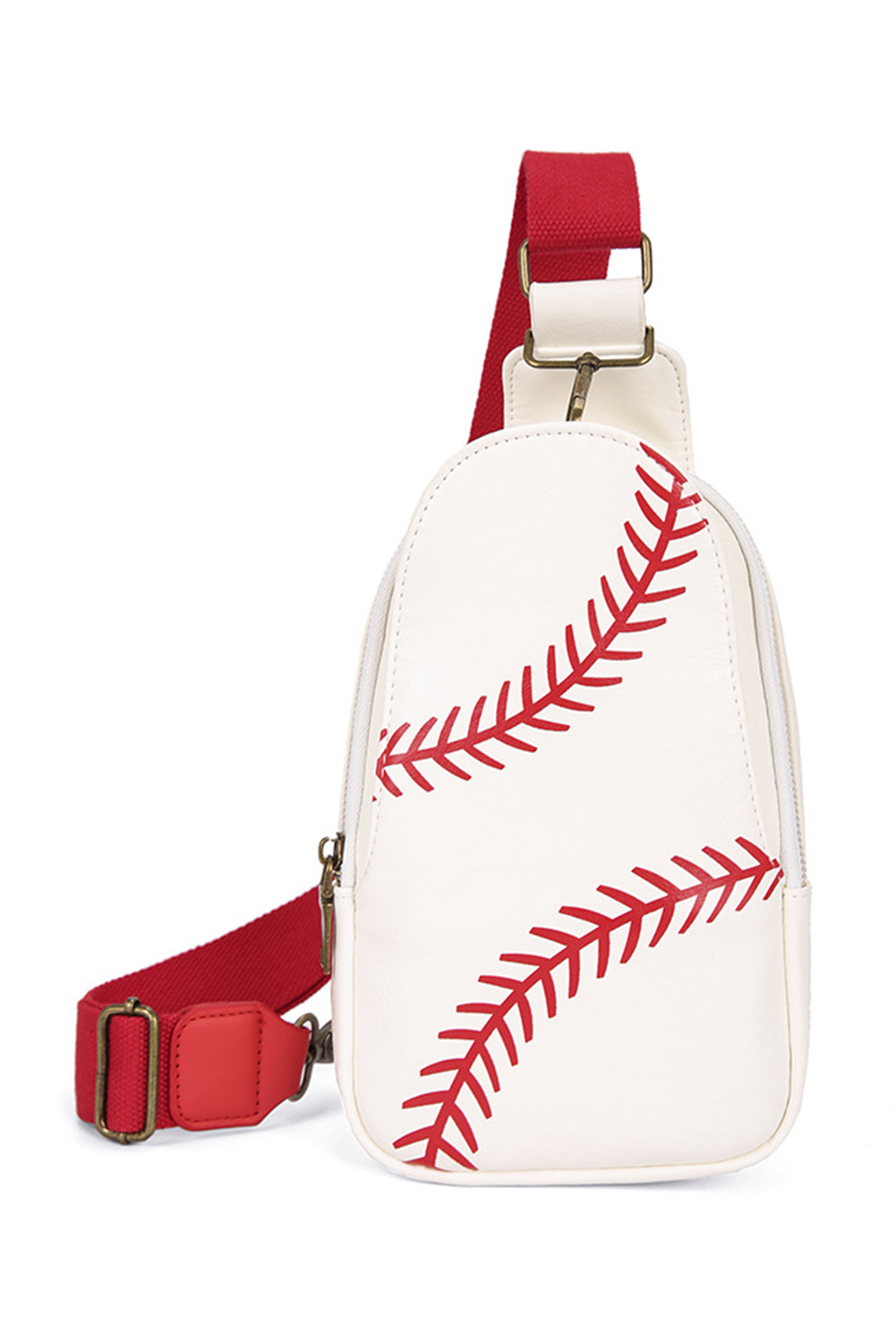 Racing Red Balls Pattern PU Leather Zipped Sling Bag - loveforevers