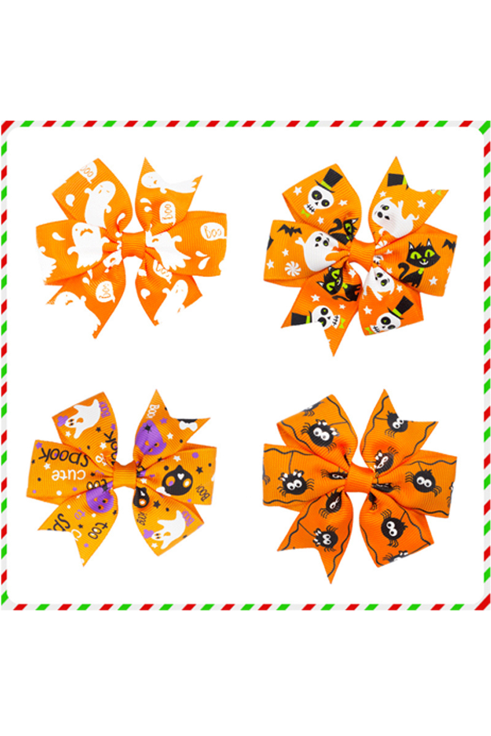 Citrus Halloween Random Pattern Bow Halloween Hair Clip - loveforevers