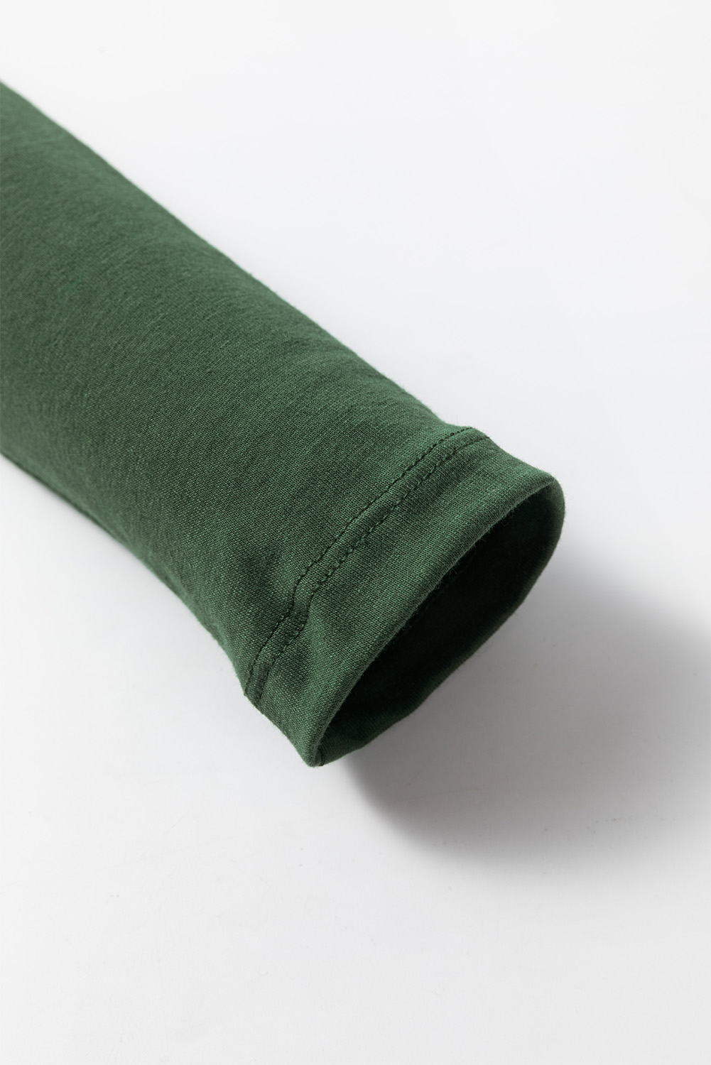 Blackish Green Solid Color Square Neck Long Sleeve Slim Fit Bodysuit - loveforevers