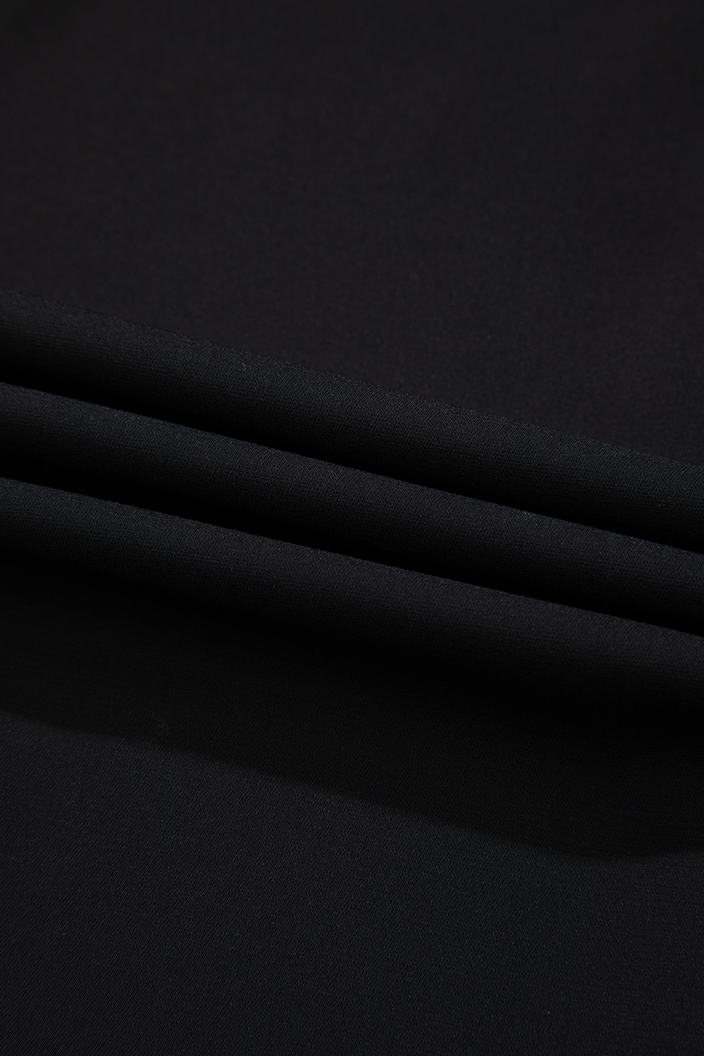 Black Silky Notched Neckline Petal Sleeve Blouse - loveforevers