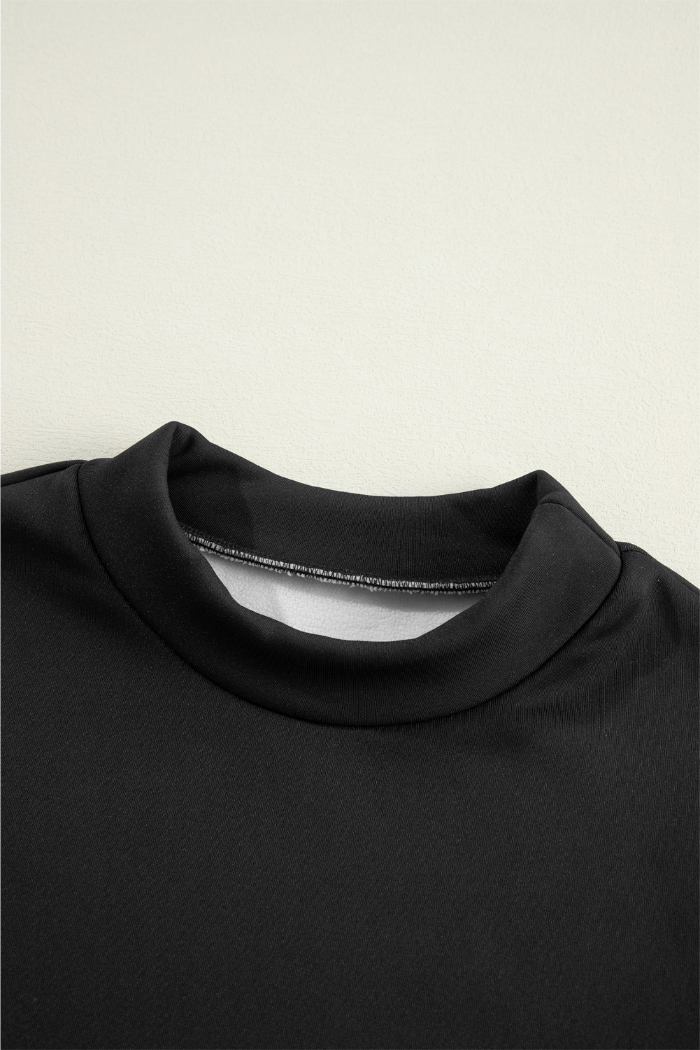 Black Mock Neck Thermal Lined Long Sleeve Tee - loveforevers