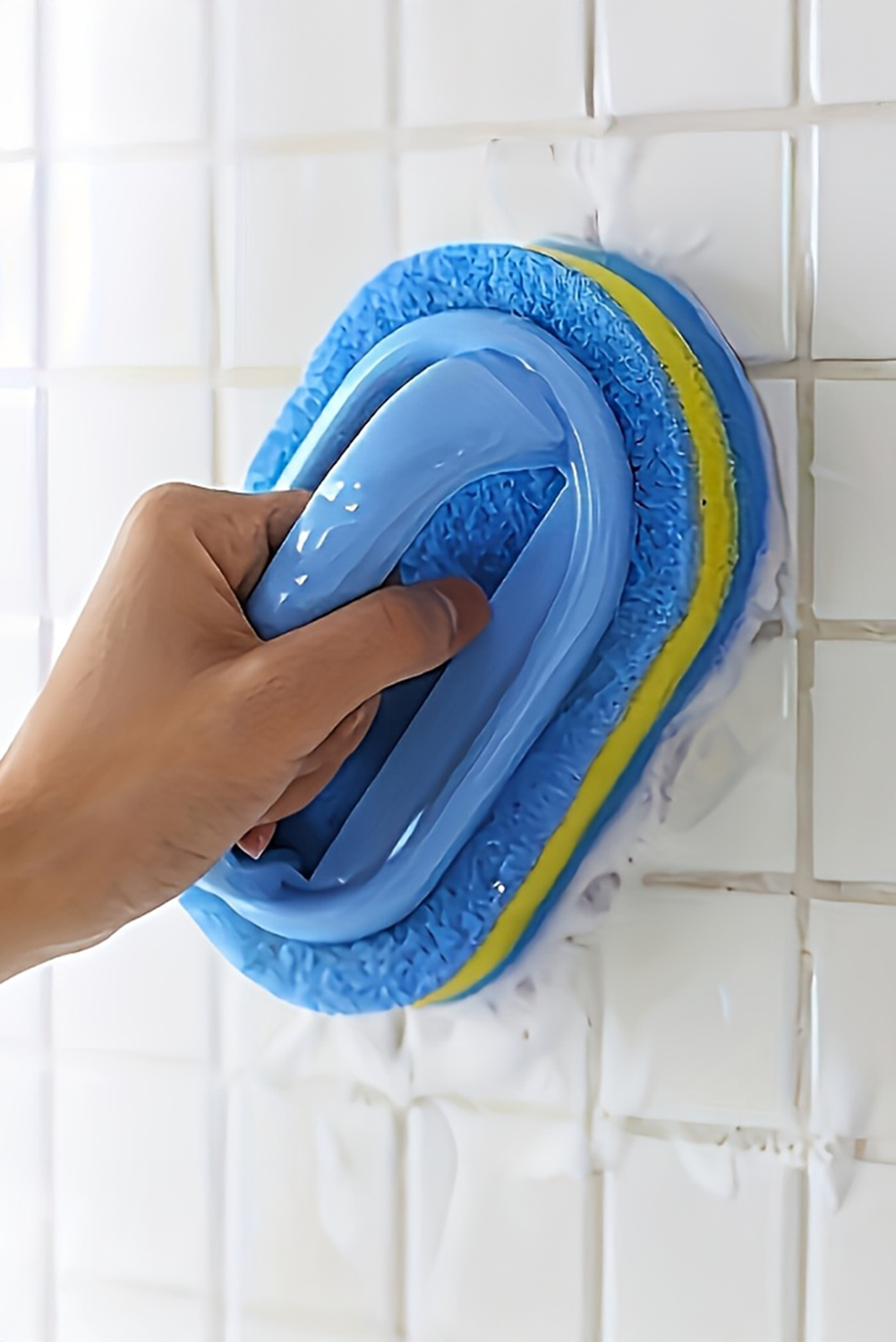 Sky Blue Multifunctional Sponge Clean Brush with Handle - loveforevers