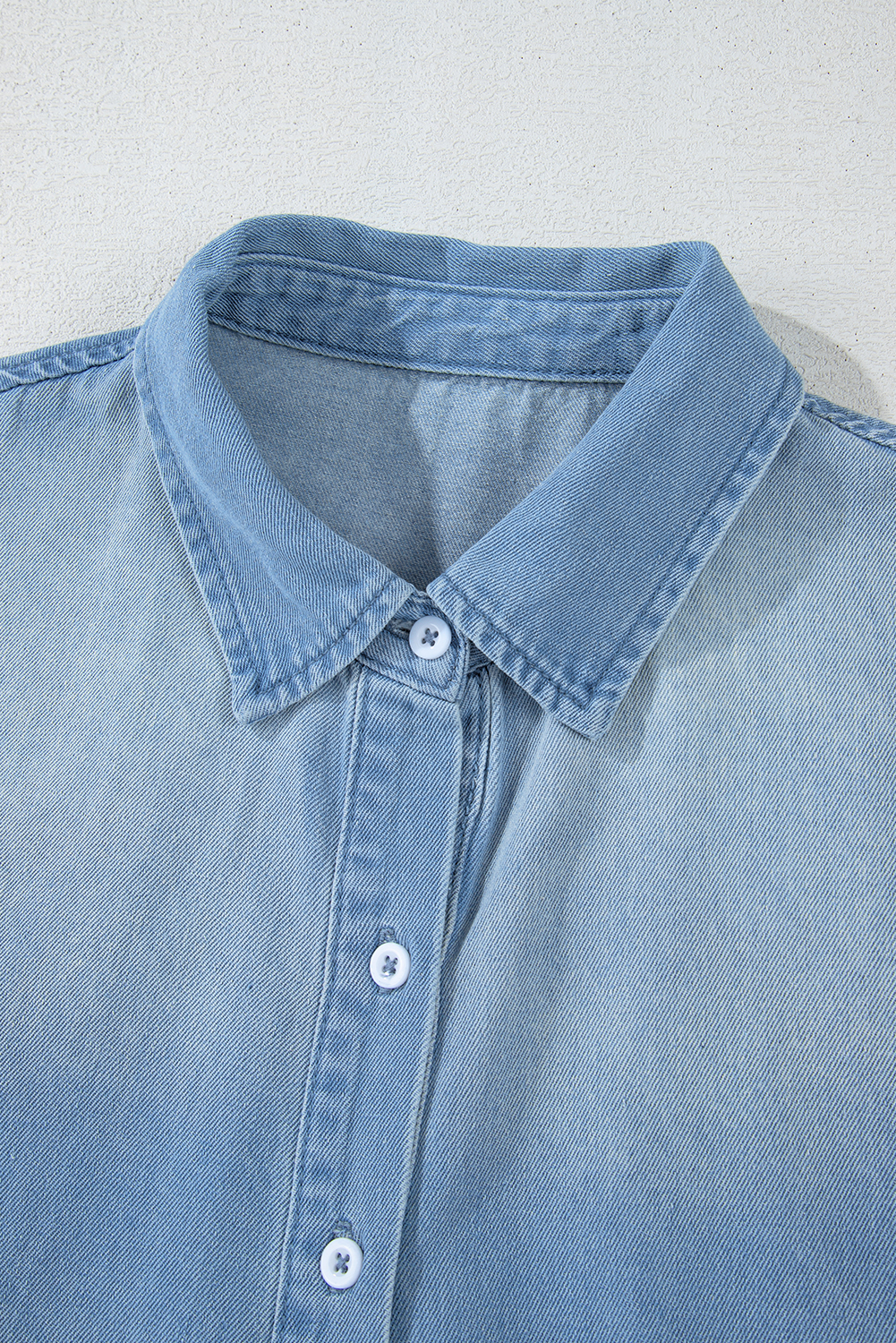 Beau Blue Risen Medium Washed Denim Shirt Dress - loveforevers