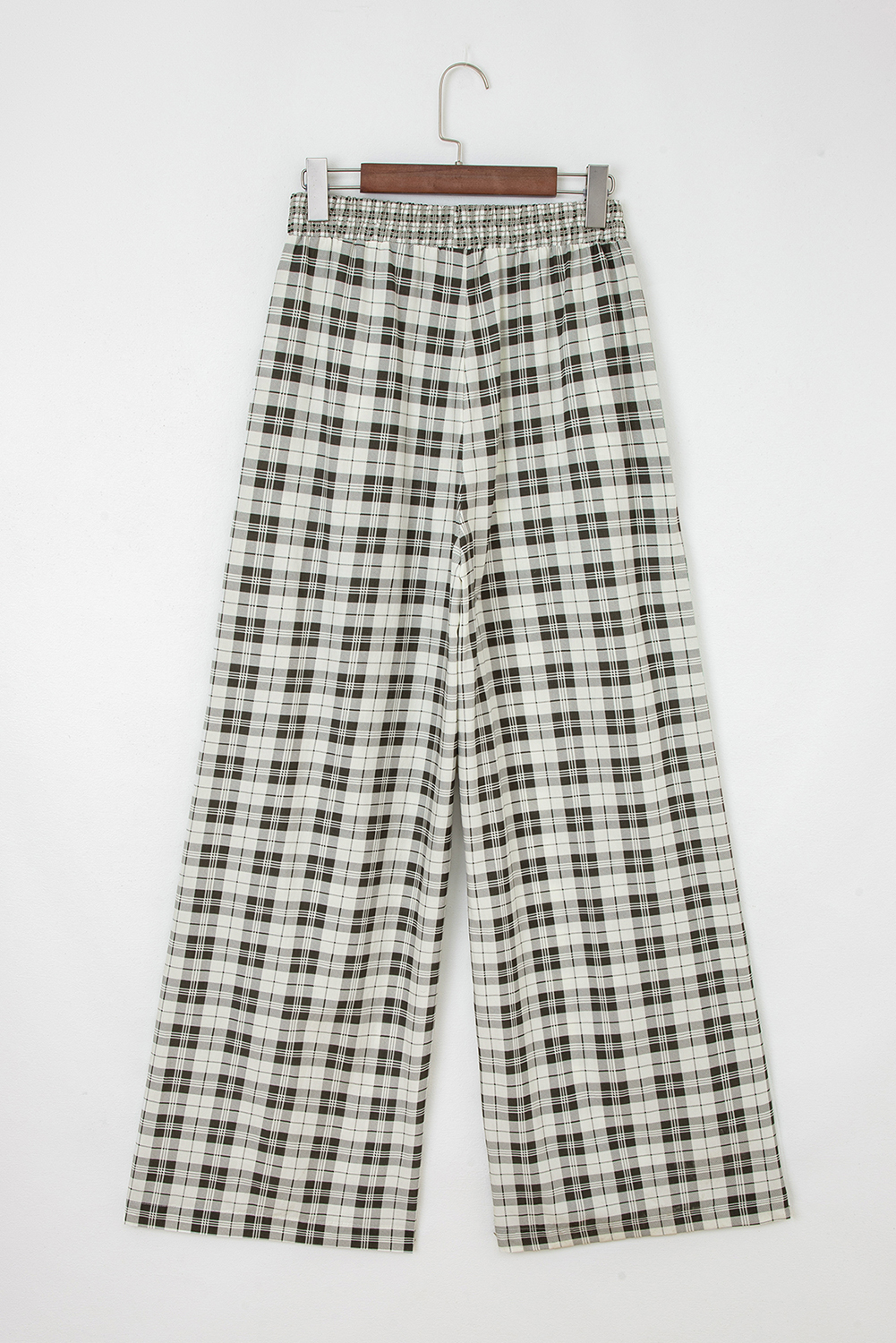 Gray Plaid Wide Leg Casual Pants - loveforevers