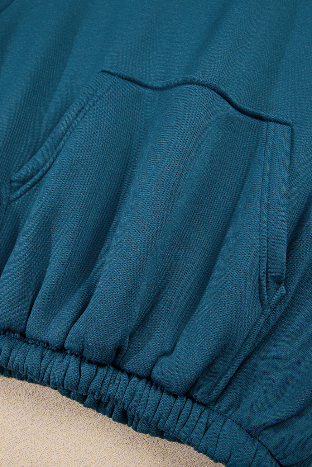 Peacock Blue Cozy Hooded Sweatshirt Drawstring Elastic Waistband Cargo Pant Set - loveforevers