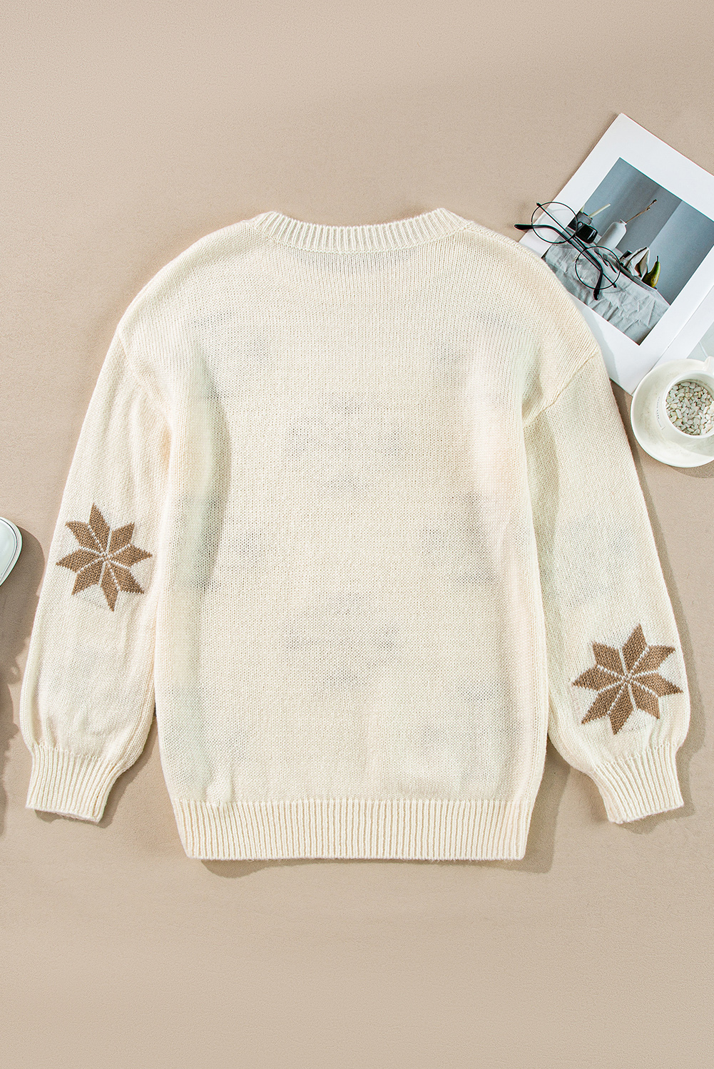 White Snowflake Christmas Tunic Sweater - loveforevers