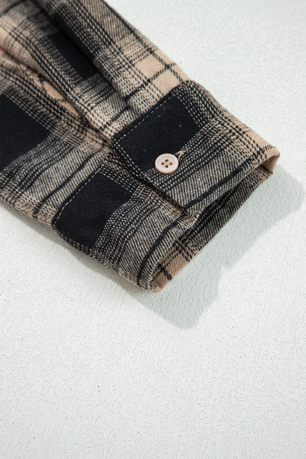 Multicolour Retro Plaid Double Flap Pocket Brushed Shacket - loveforevers