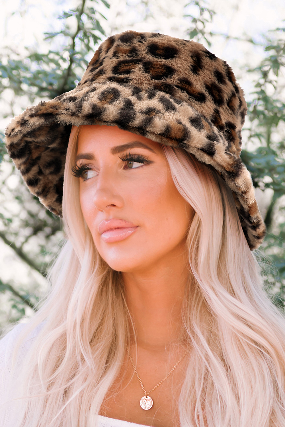 Thai Curry Leopard Plush Wide Brim Winter Fishman Hat - loveforevers