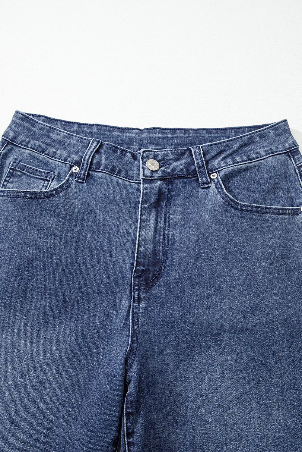 Dirty blue High Waist Button Zip Fly Bell Bottom Jeans - loveforevers