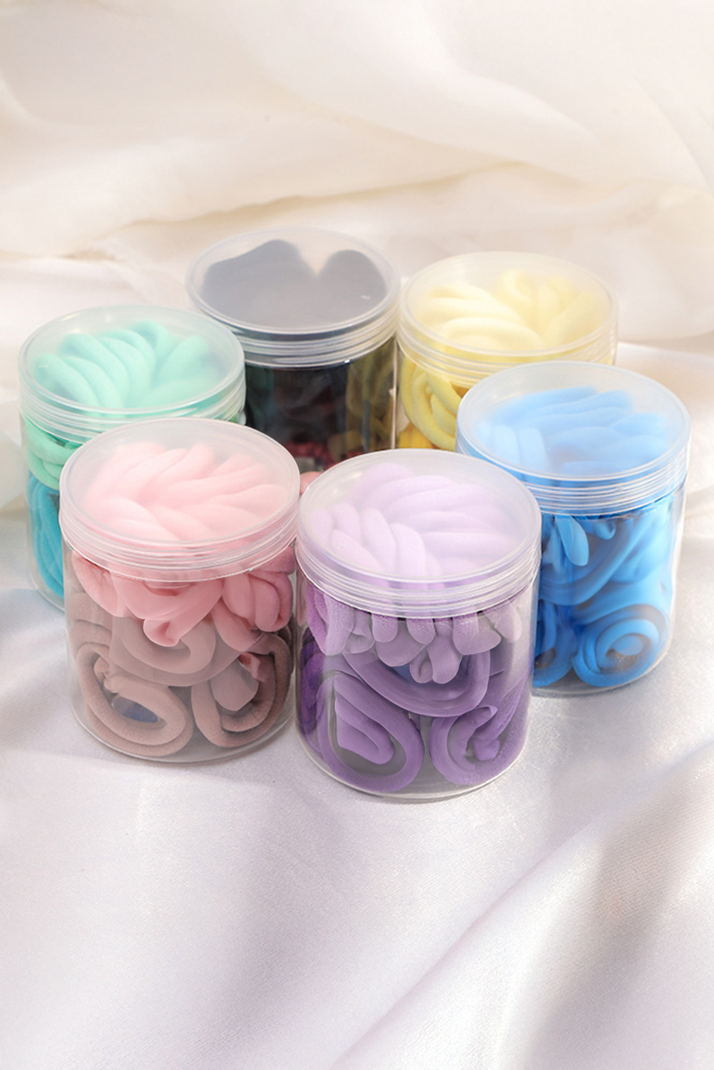 Black 50pcs/box Solid Simple High Elastic Hair Ties - loveforevers