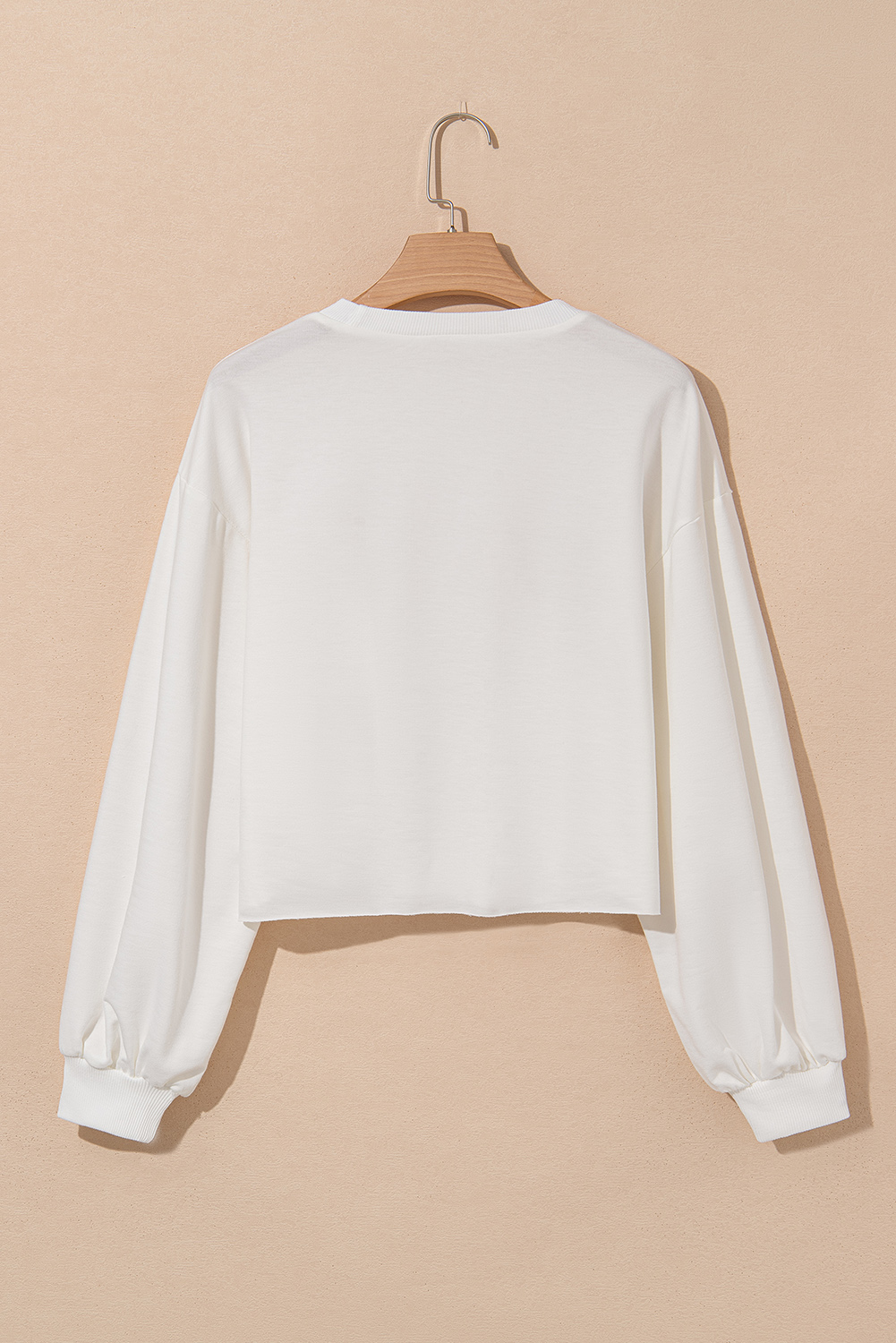 White XOXO Chenille Letter Graphic Valentine Pullover Sweatshirt - loveforevers
