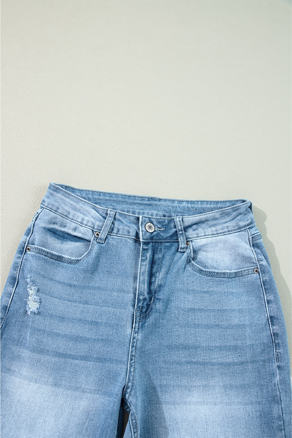 Myosotis High Rise Shift Slit Leg Straight Jeans - loveforevers