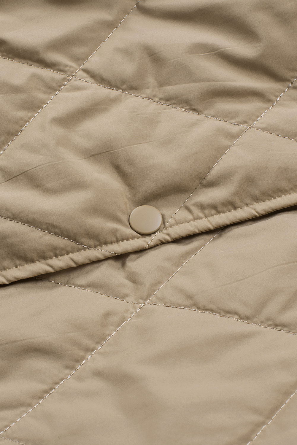 Green Quilted Snap Button Hooded Puffer Coat - loveforevers