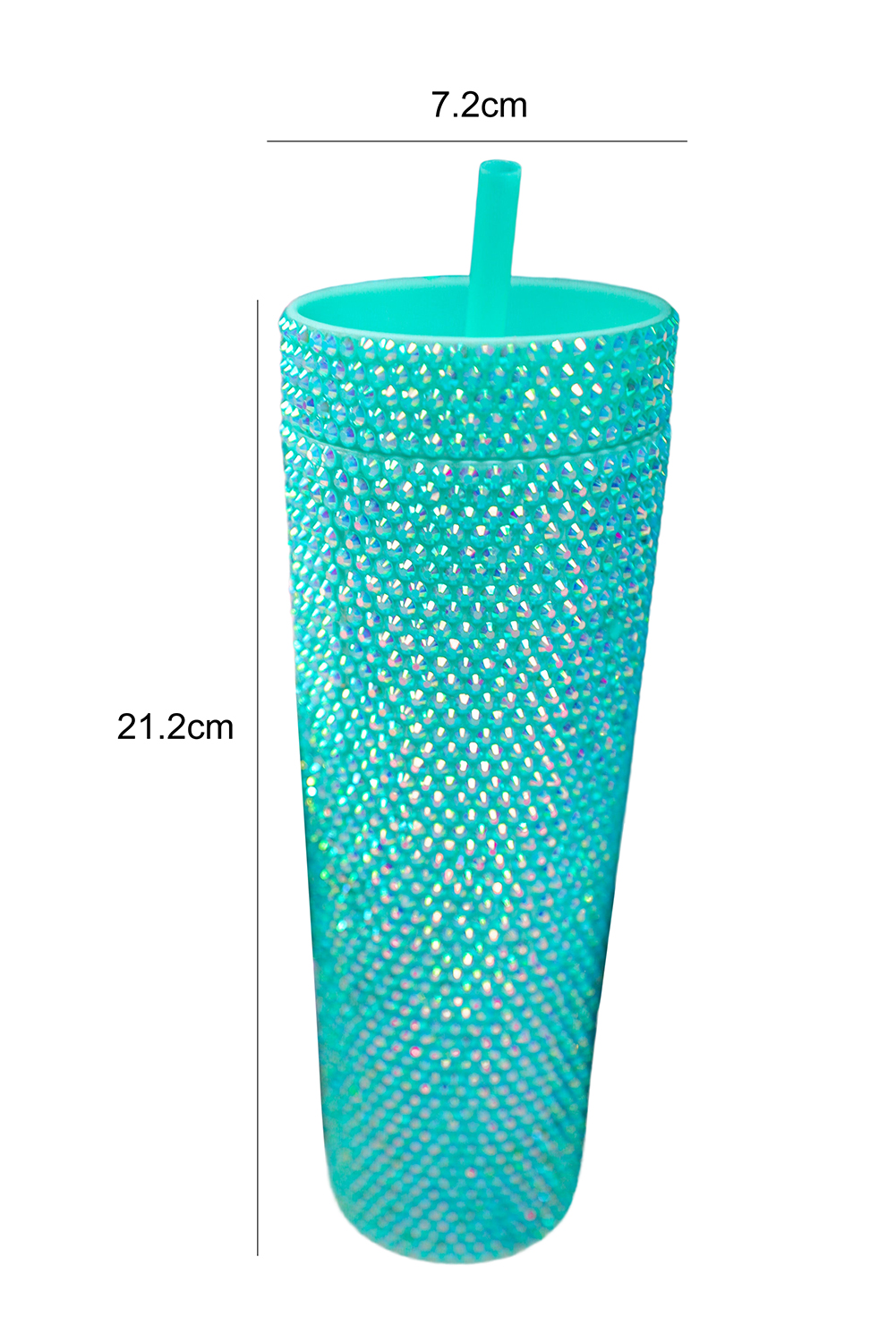 Green Full Rhinestone Straw Cup 40oz - loveforevers