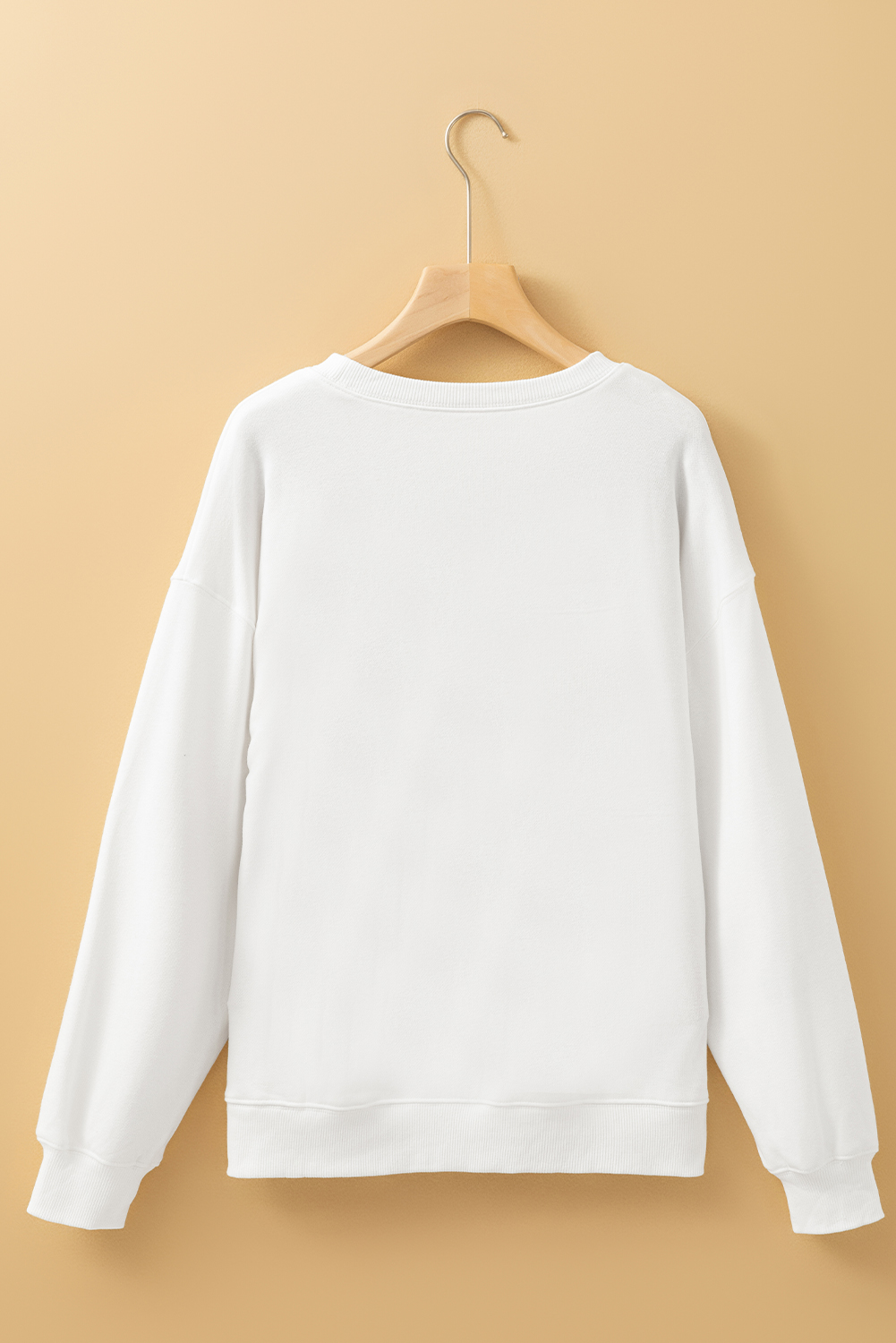 Beige MERRY Christmas Printed Drop Shoulder Pullover Sweatshirt - loveforevers