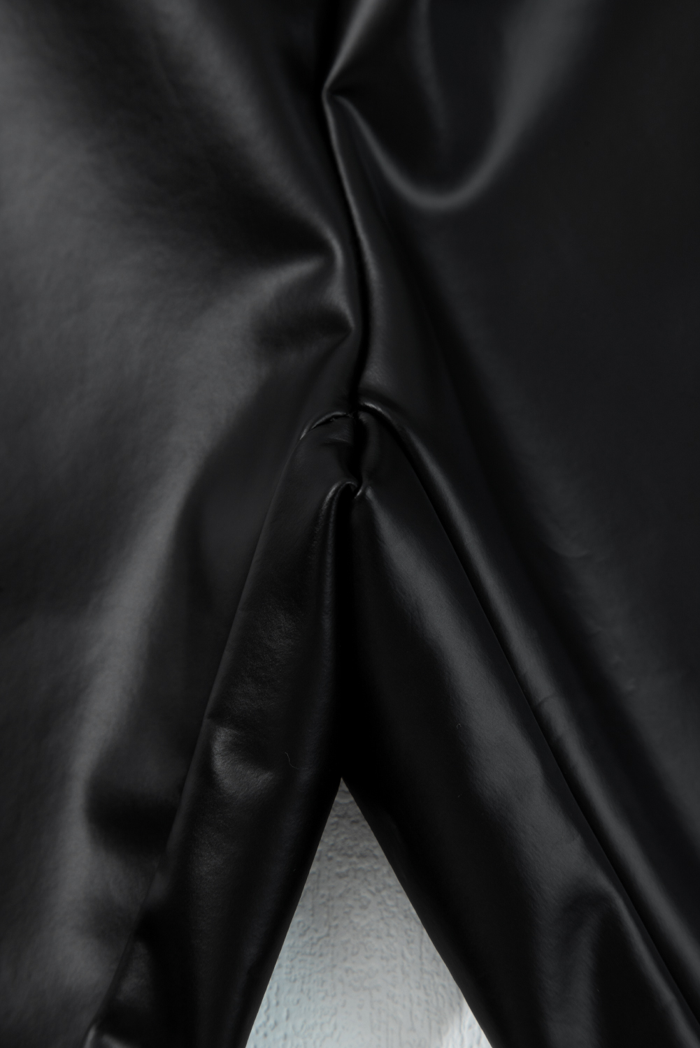 Black Faux Leather Seamed Leg High Waist Leggings - loveforevers