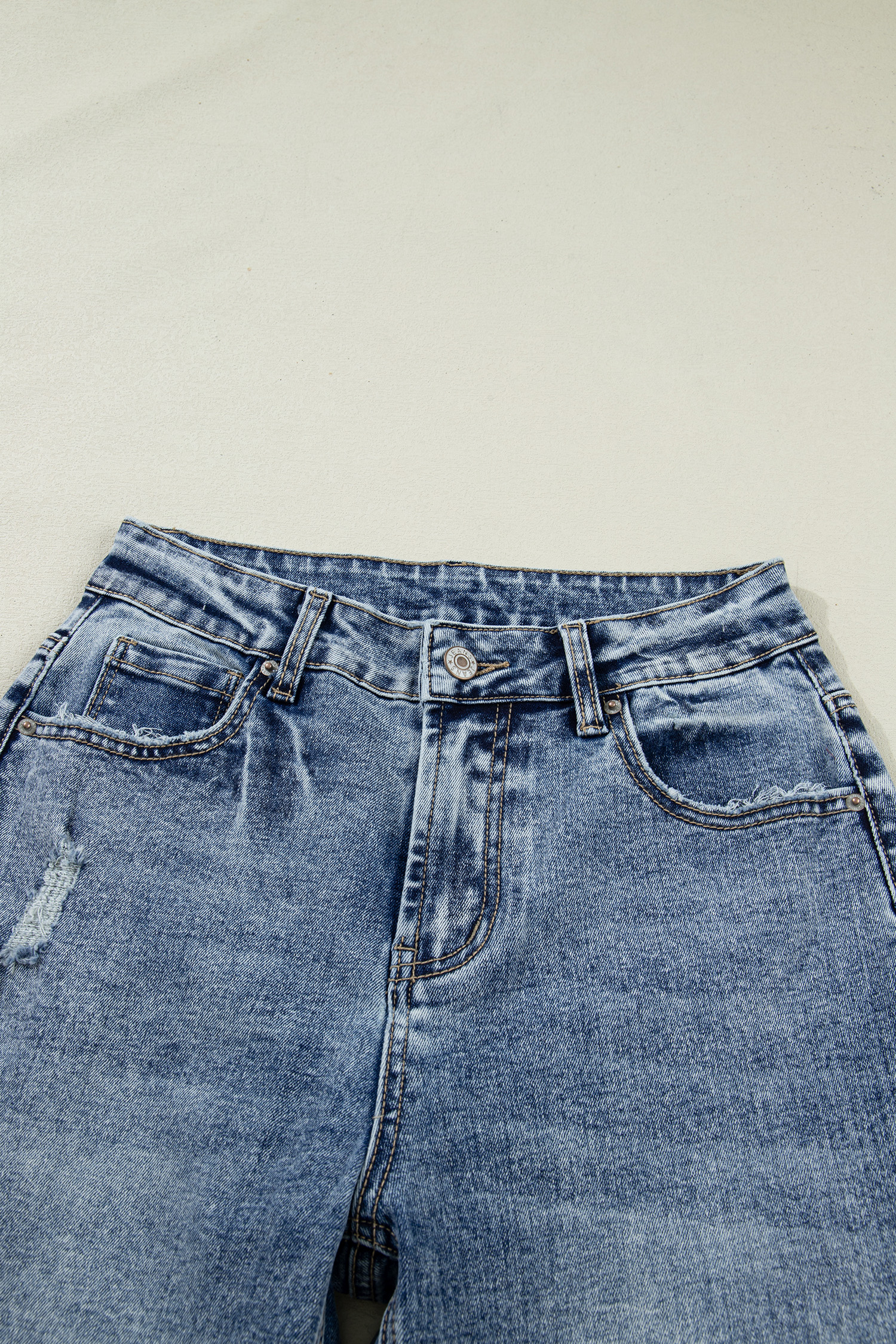 Ashleigh Blue Cuffed Straight Loose Jeans - loveforevers
