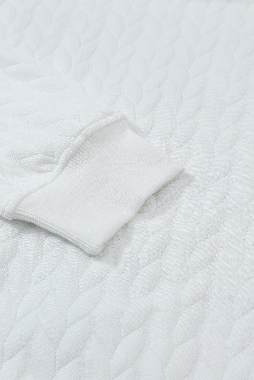 White LOVE Chenille Embroidered Cable Knit Pullover Sweatshirt - loveforevers