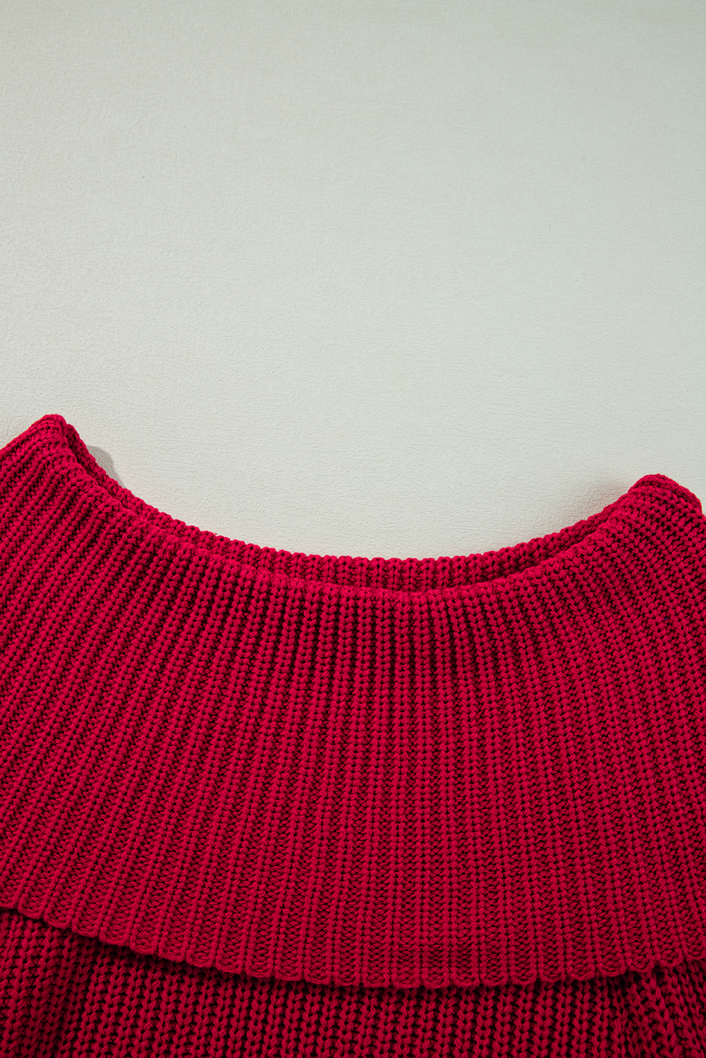 Racing Red Off-the-shoulder Knit Sweater - loveforevers