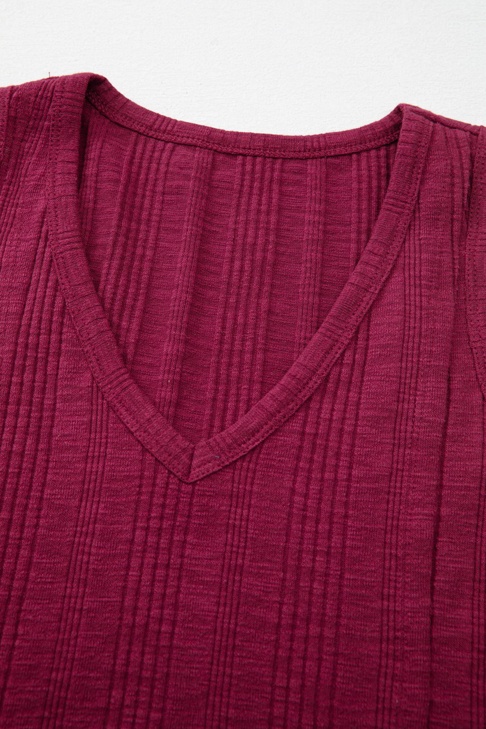 Red Dahlia Ribbed Textured Exposed Stitching Knit Tank Top - loveforevers