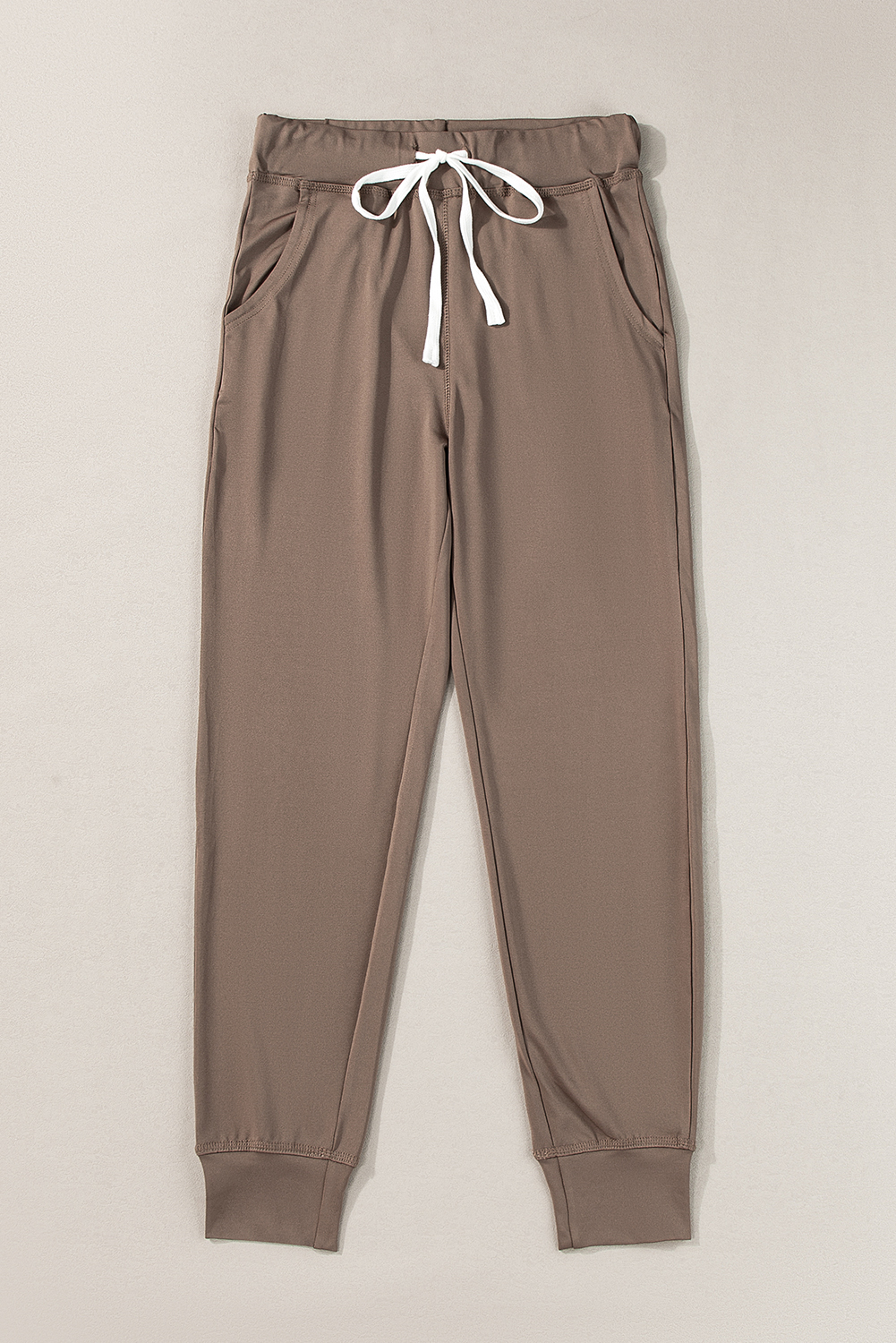 Black Drawstring Elastic Waistband Pocketed Joggers - loveforevers