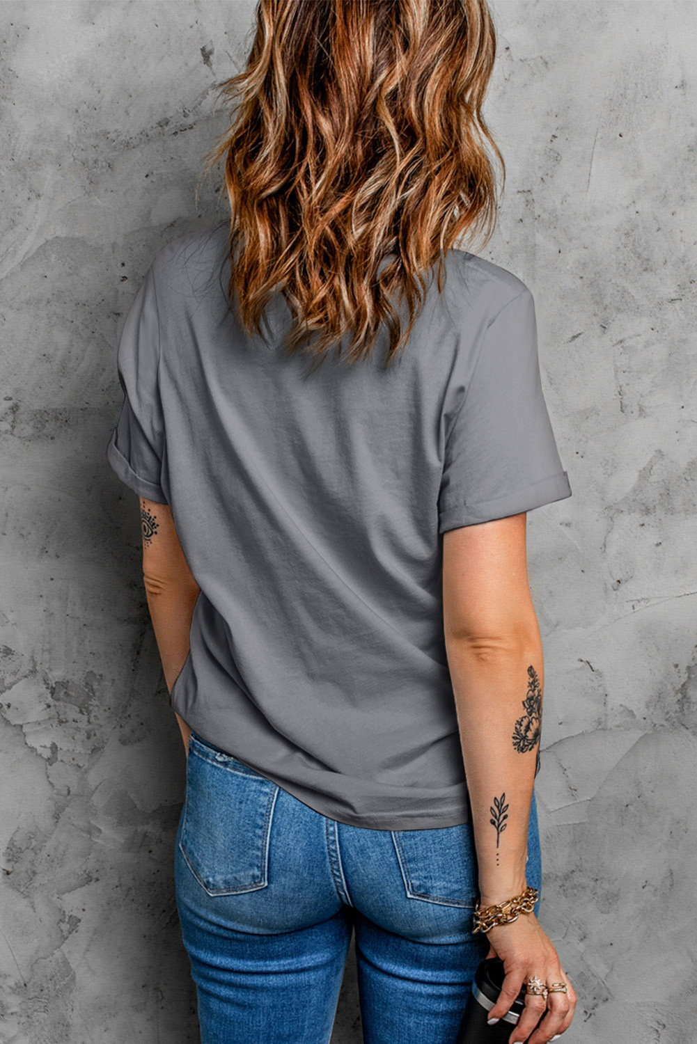 Gray Sequin Leopard Heart Graphic T-shirt - loveforevers