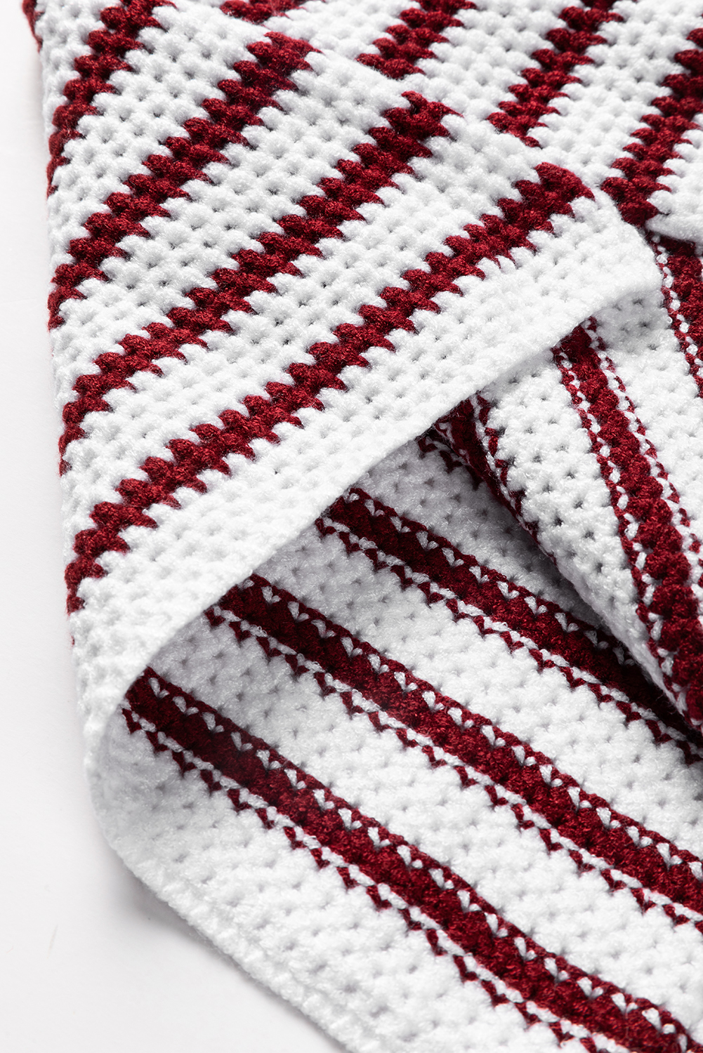 Fiery Red Striped Knit Split Hem Baggy Sweater - loveforevers