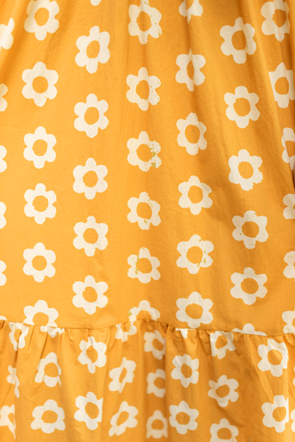 Yellow Flower Print Bracelet Sleeve Buttons Collared Maxi Dress - loveforevers