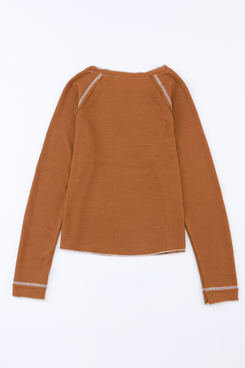 Smoke Gray Textured Round Neck Long Sleeve Top - loveforevers