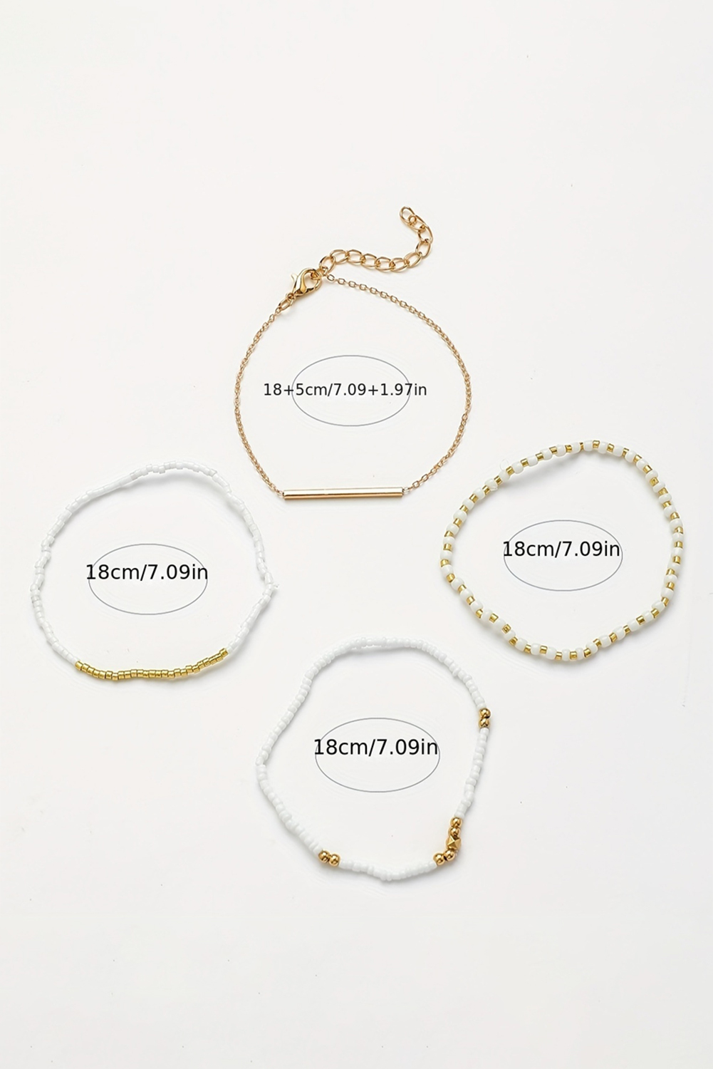 Gold Tiny Beaded Multi Layer Bracelet Set - loveforevers